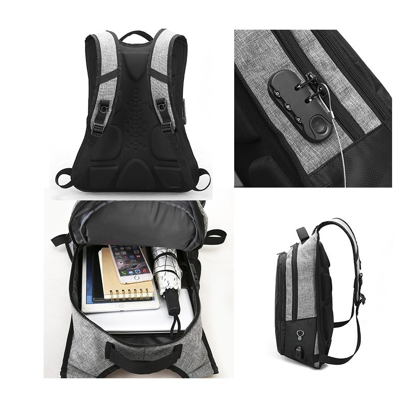 Anti Theft College Student Backpack with USB Port 5