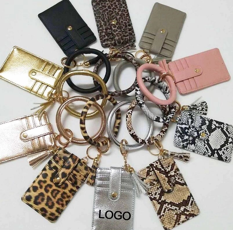 Wristlet Bracelet Keychain with Credit Card Holder Purse 2