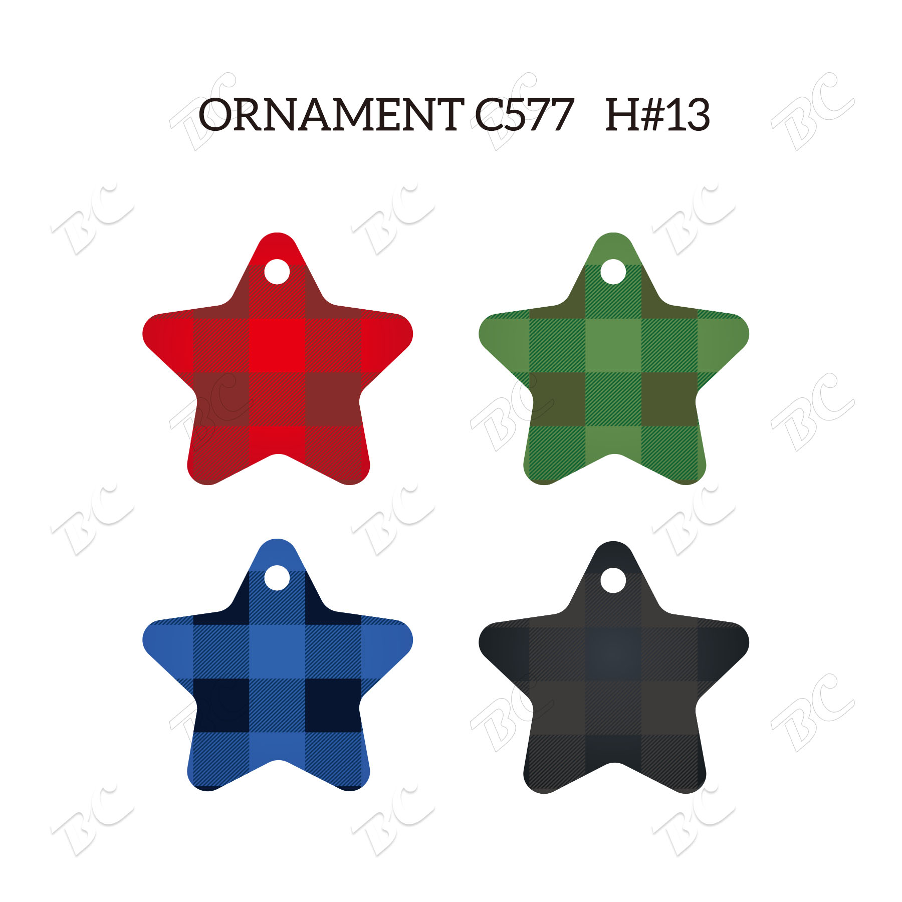 Free Shipping Full Color Christmas Ornament - Star 7