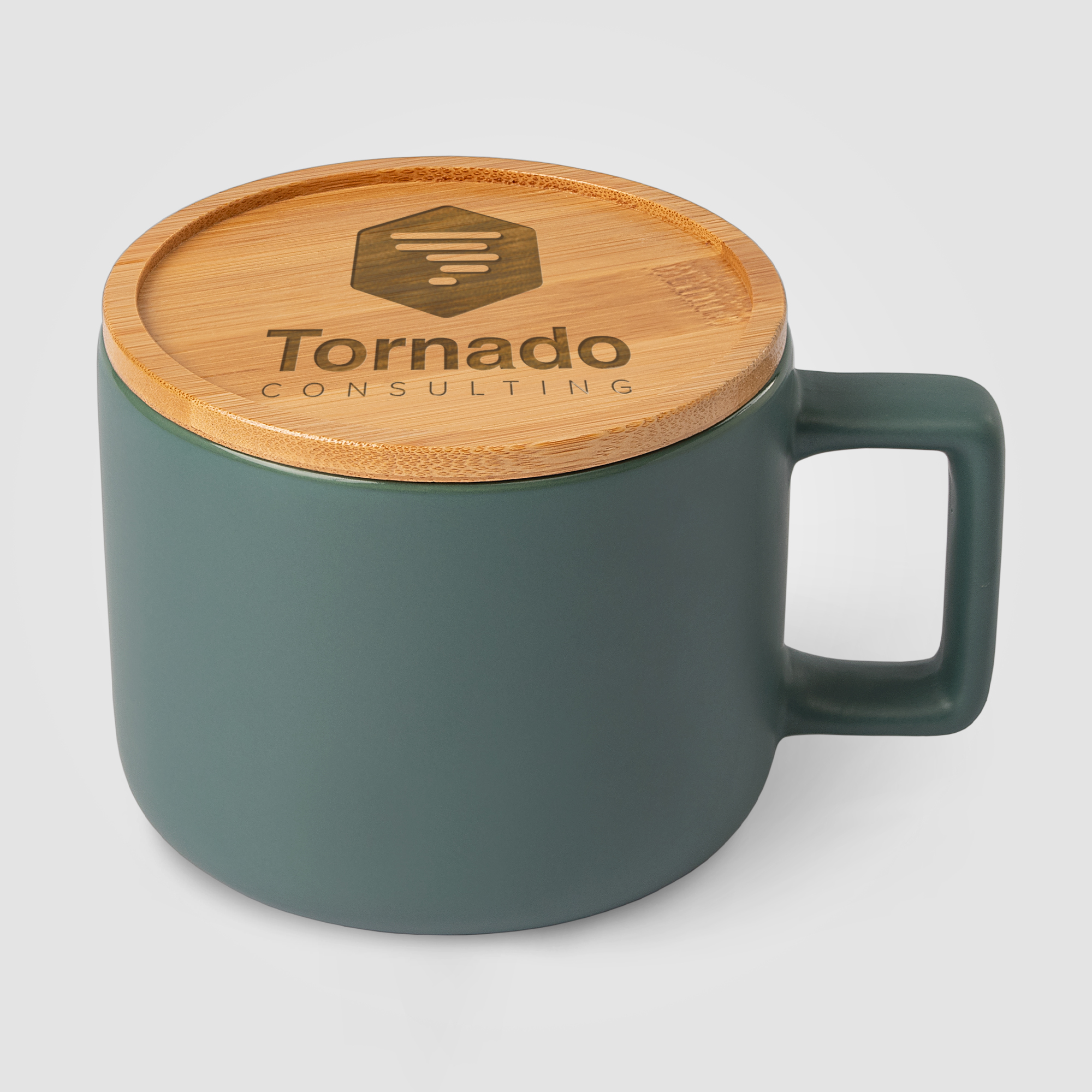 Café Virtuoso -  12 oz. Ceramic Mug with Bamboo Lid, custom mug with logo imprint 28