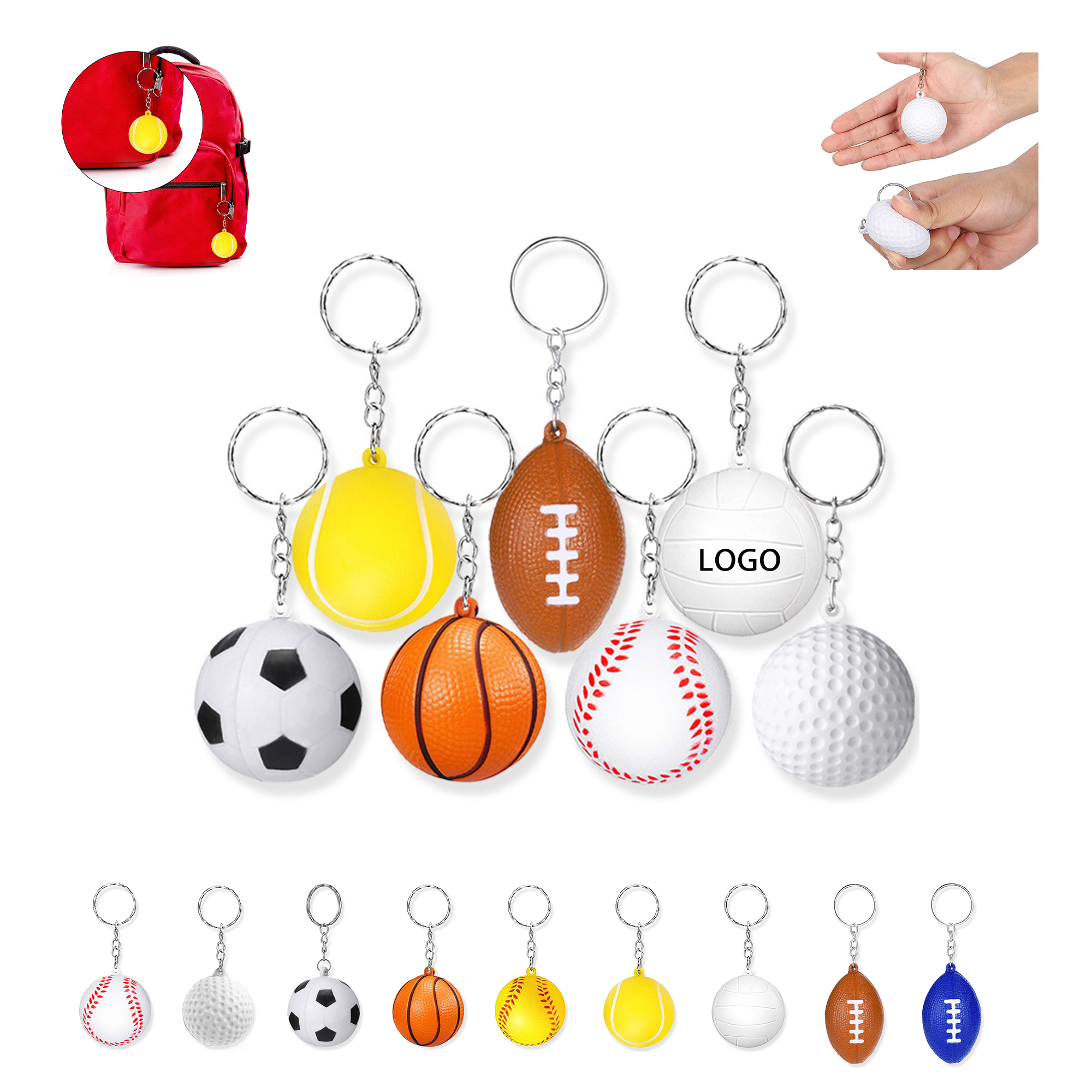 Sports Ball Stress Reliever Keychain 1