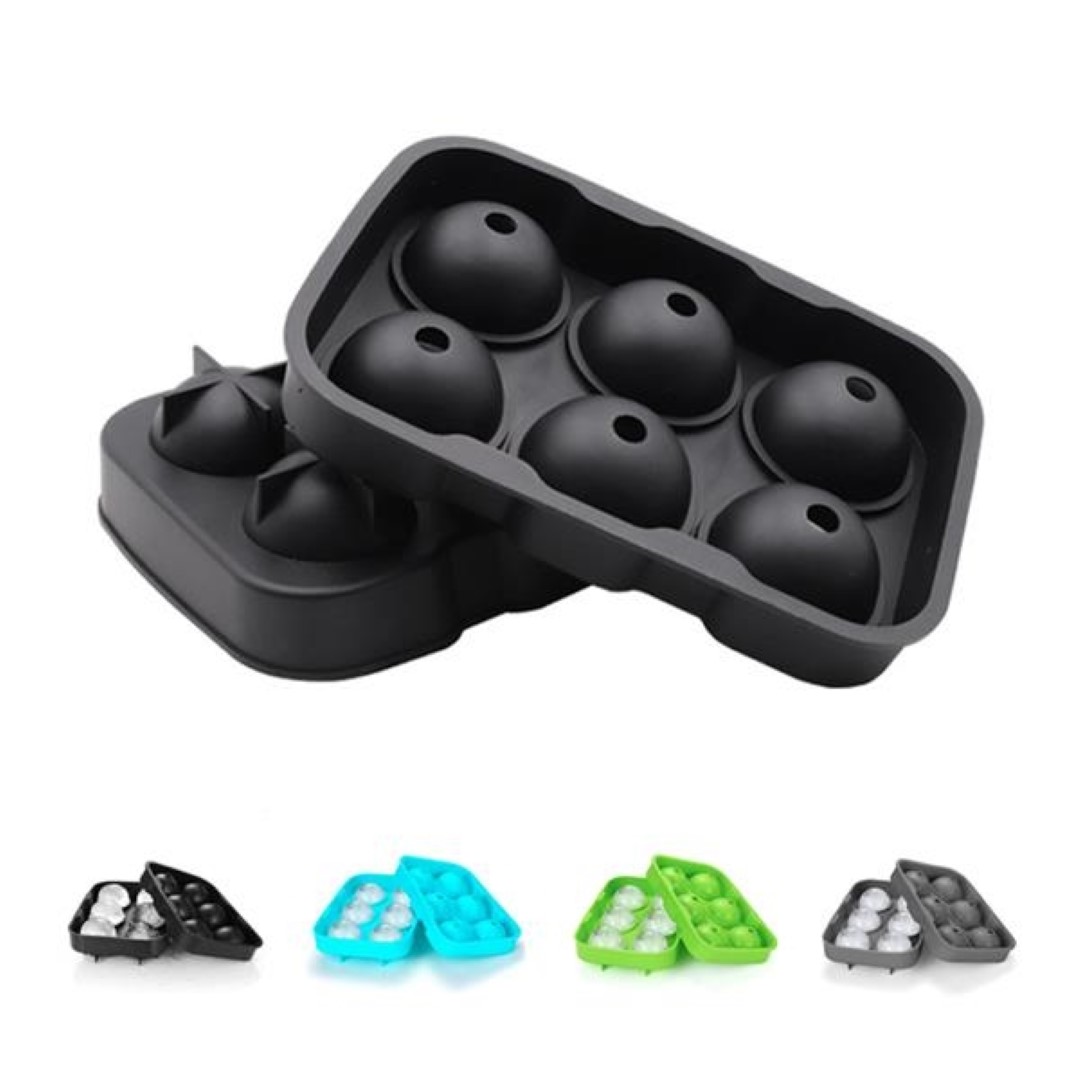 Silicone Ice Cube Round Molds Set of 6 2