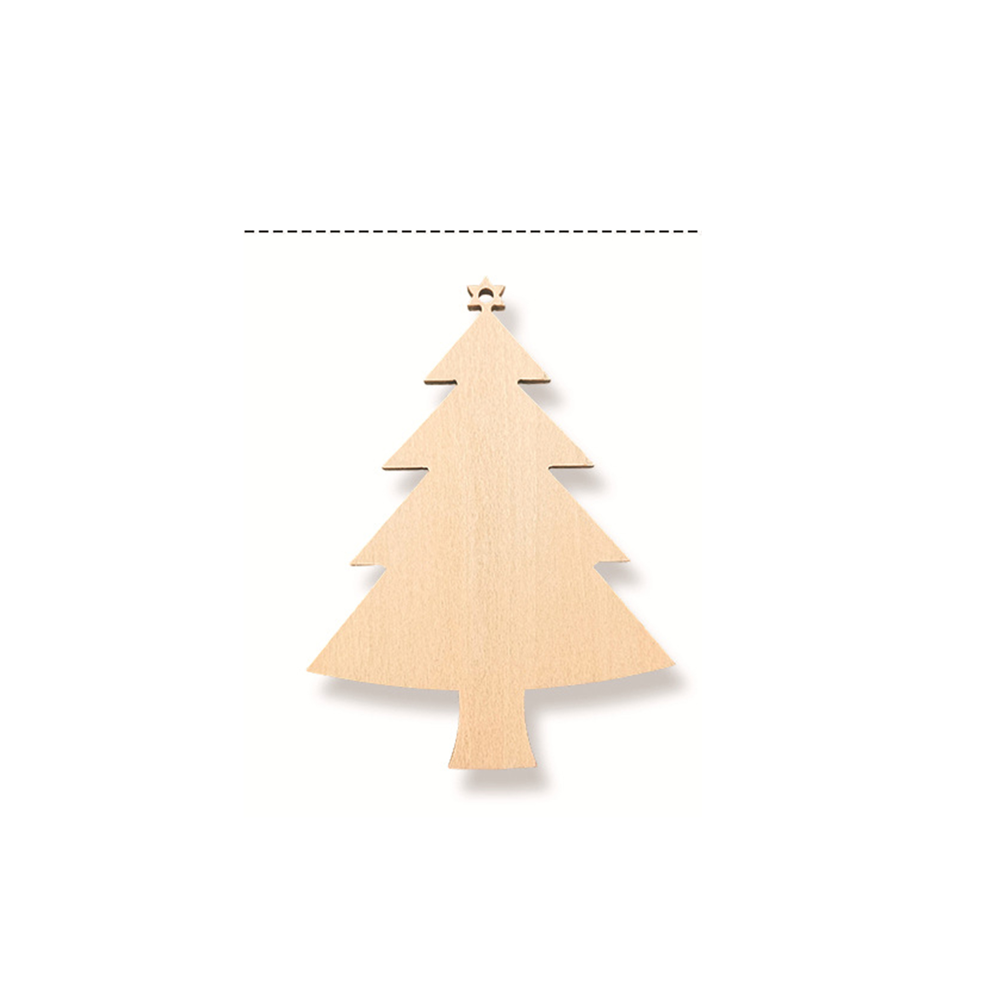 Natural Wood Christmas Tree Pendant 14