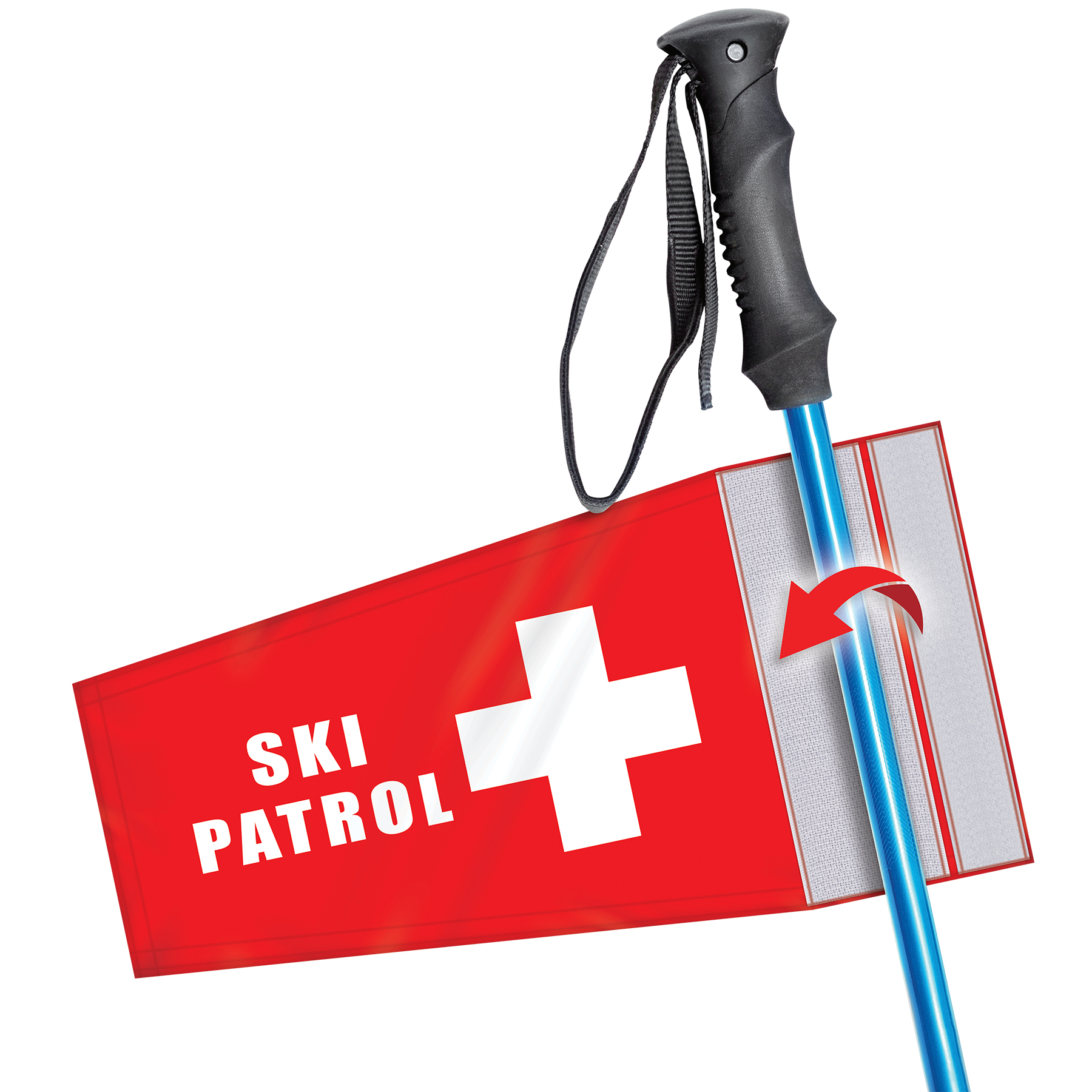 9" X 6" Double Sided Tapered Ski Pole Flag 2