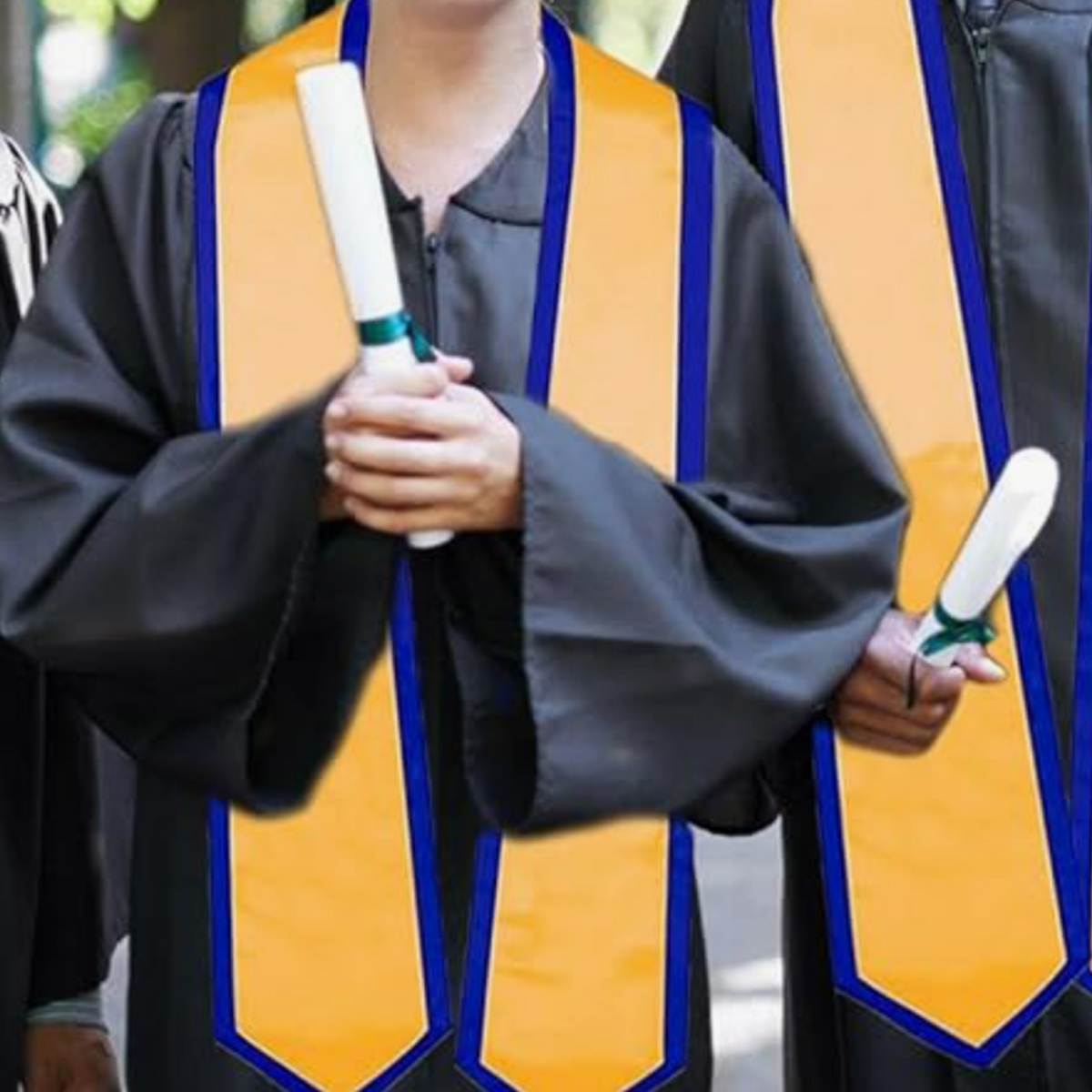 Satin Graduation Honor Stole with Trim for Ceremony 5