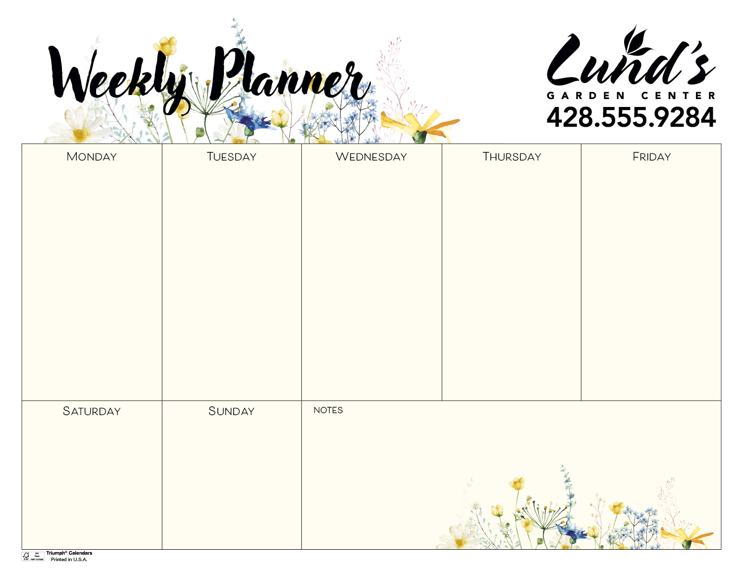 Triumph® Calendars Small Weekly Desk Pad - Floral 4