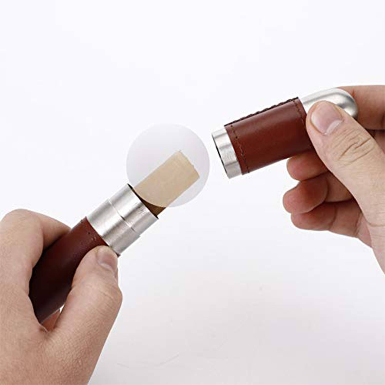 Leather Stainless Steel Cigar Tube 6