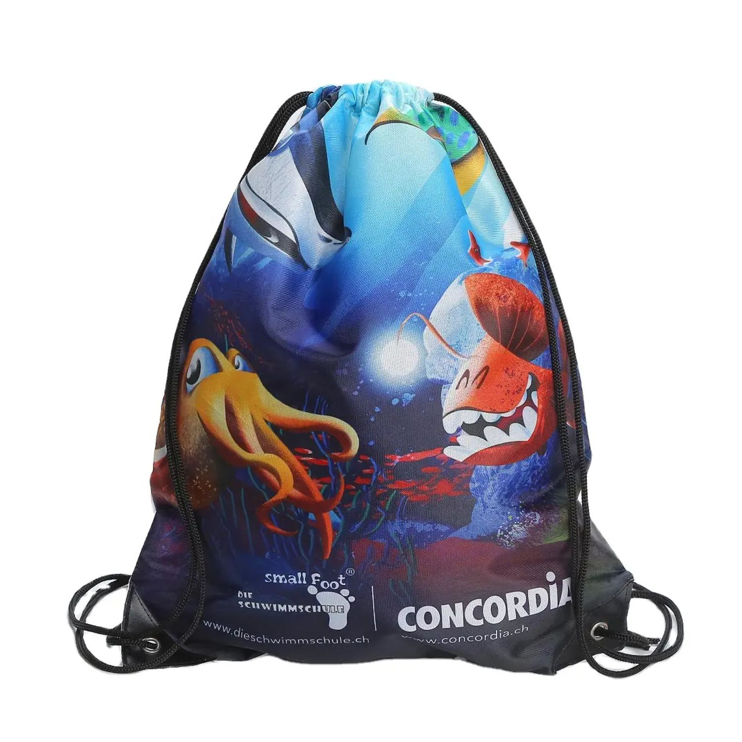 210D Polyester Sublimated Drawstring Bag w/ Reinforced Edge (14" x 17") 6