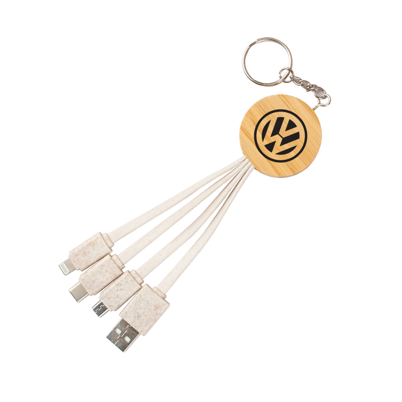 Eco Friendly Bamboo and Wheat Straw 4-in-1 Charging Cable 6