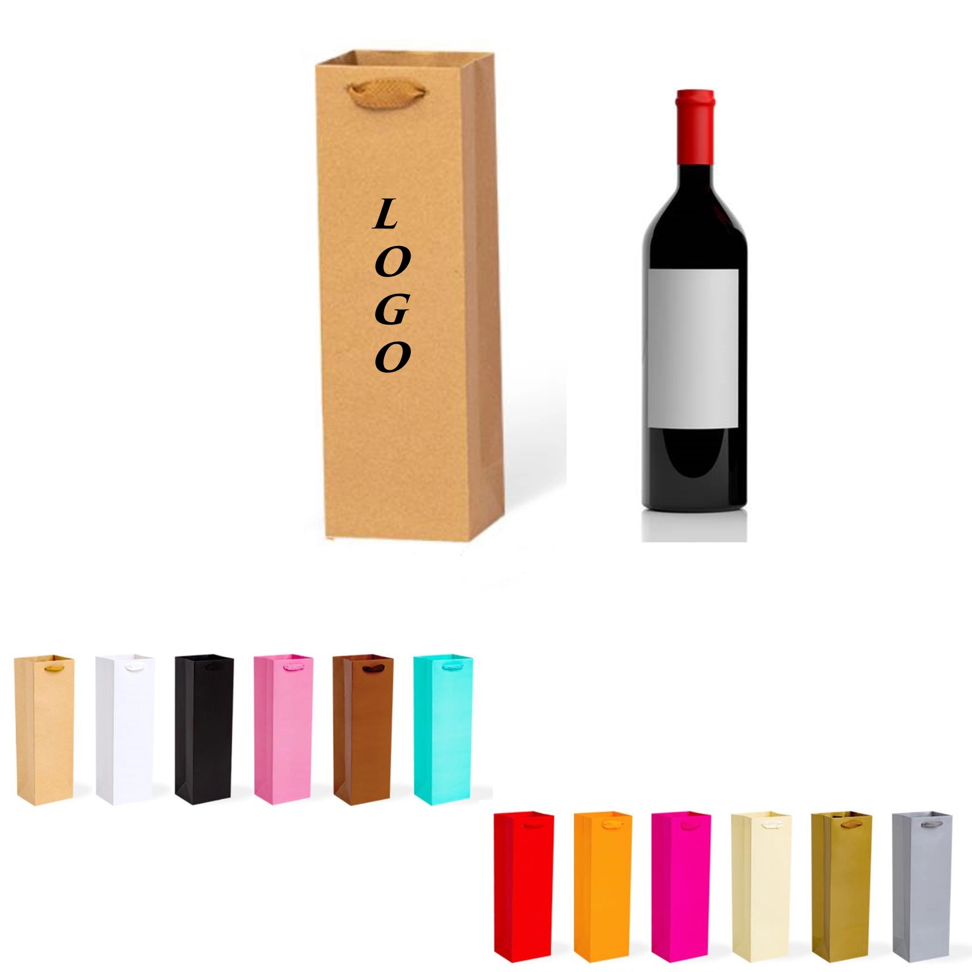 Wine Paper Tote Bag MOQ 100 PCS 3