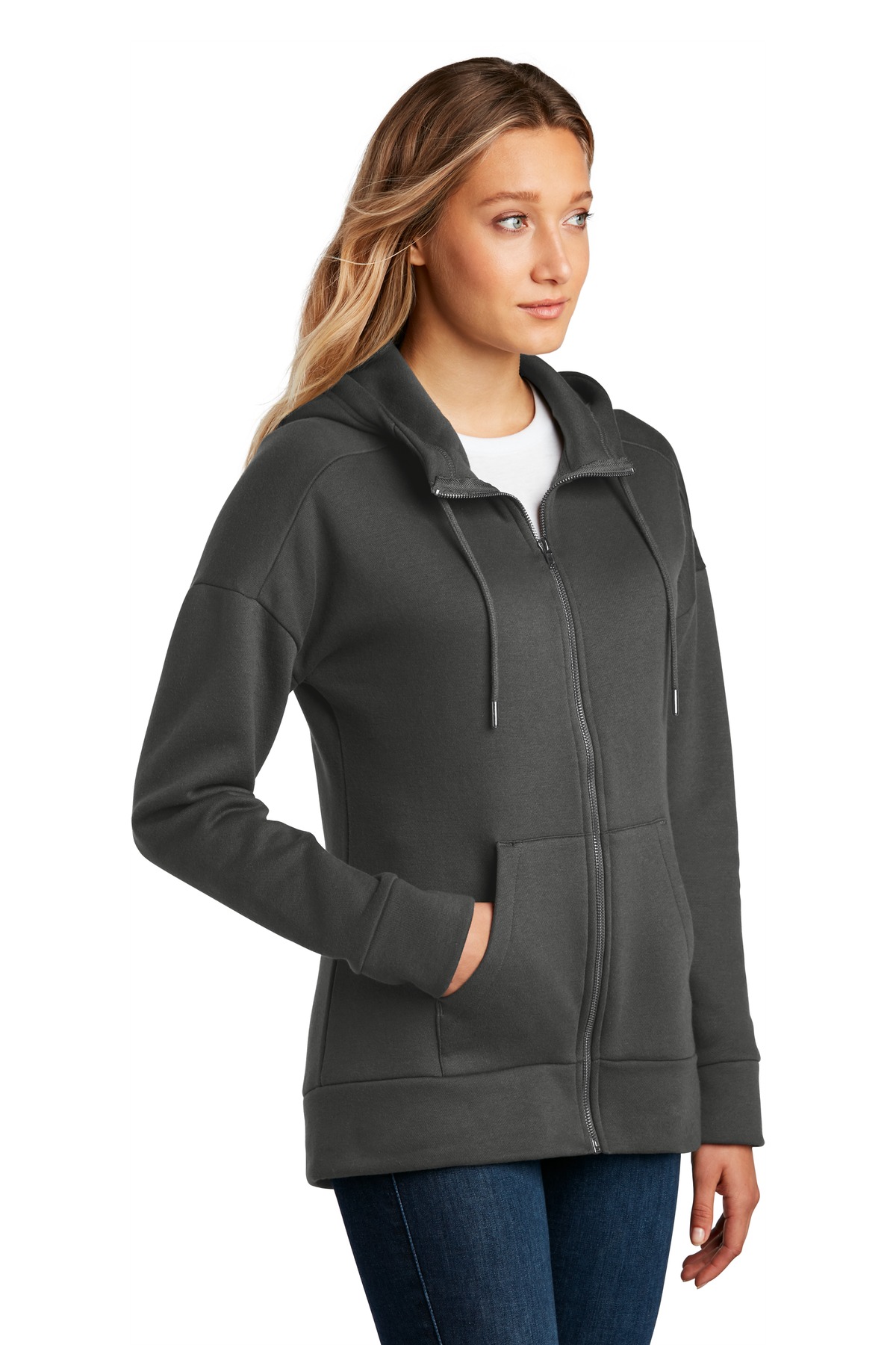 Women's Perfect Weight Fleece Drop Shoulder Full-Zip Hoodie