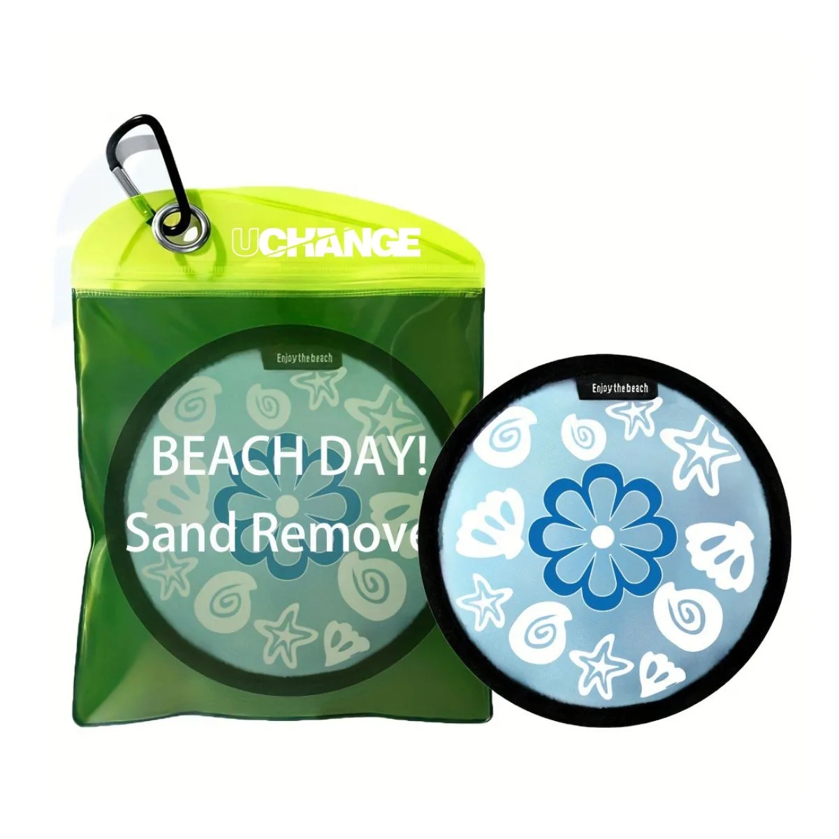 Sand Removing Beach Towel Pad With Carry Pouch 6