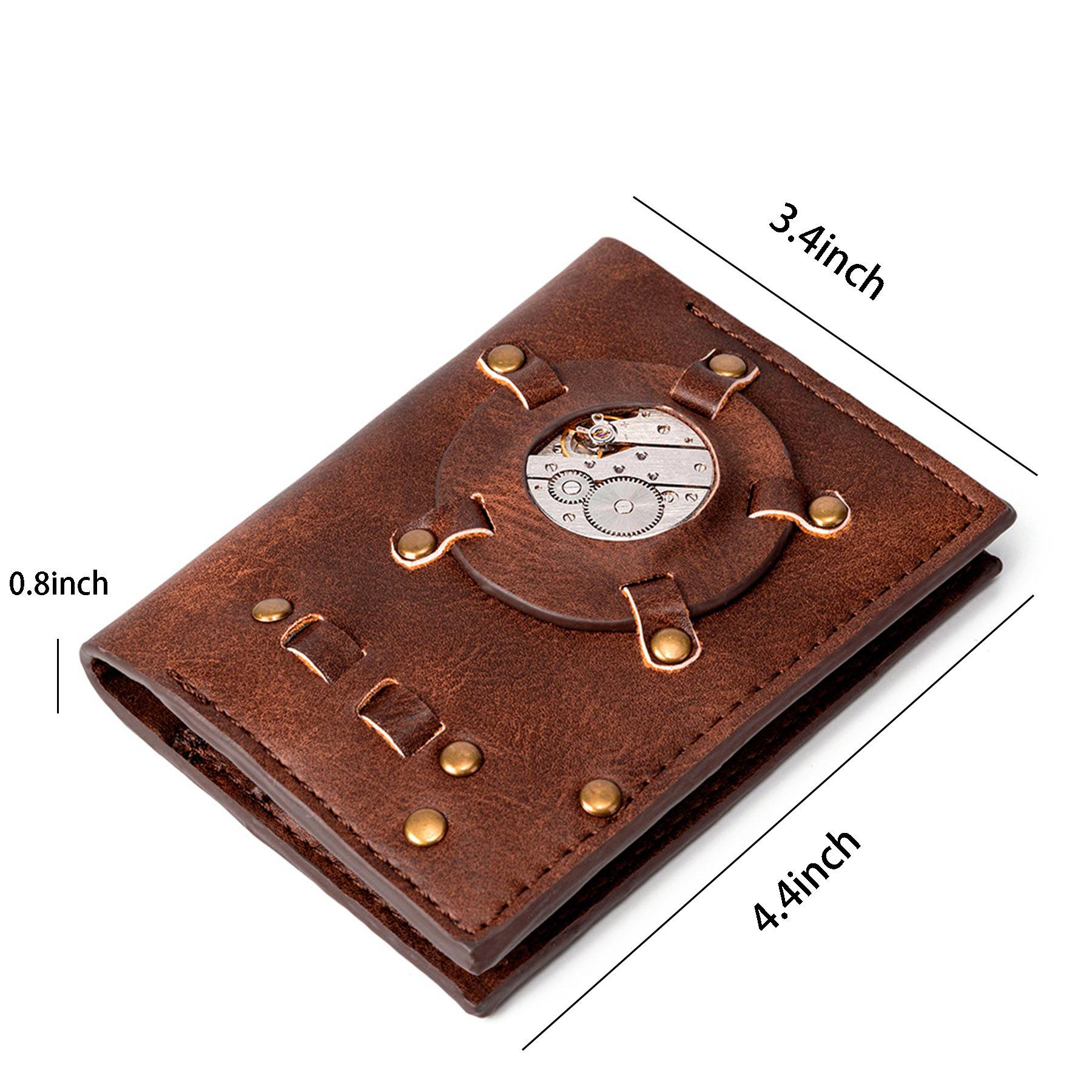 PU brown punk wallet 2