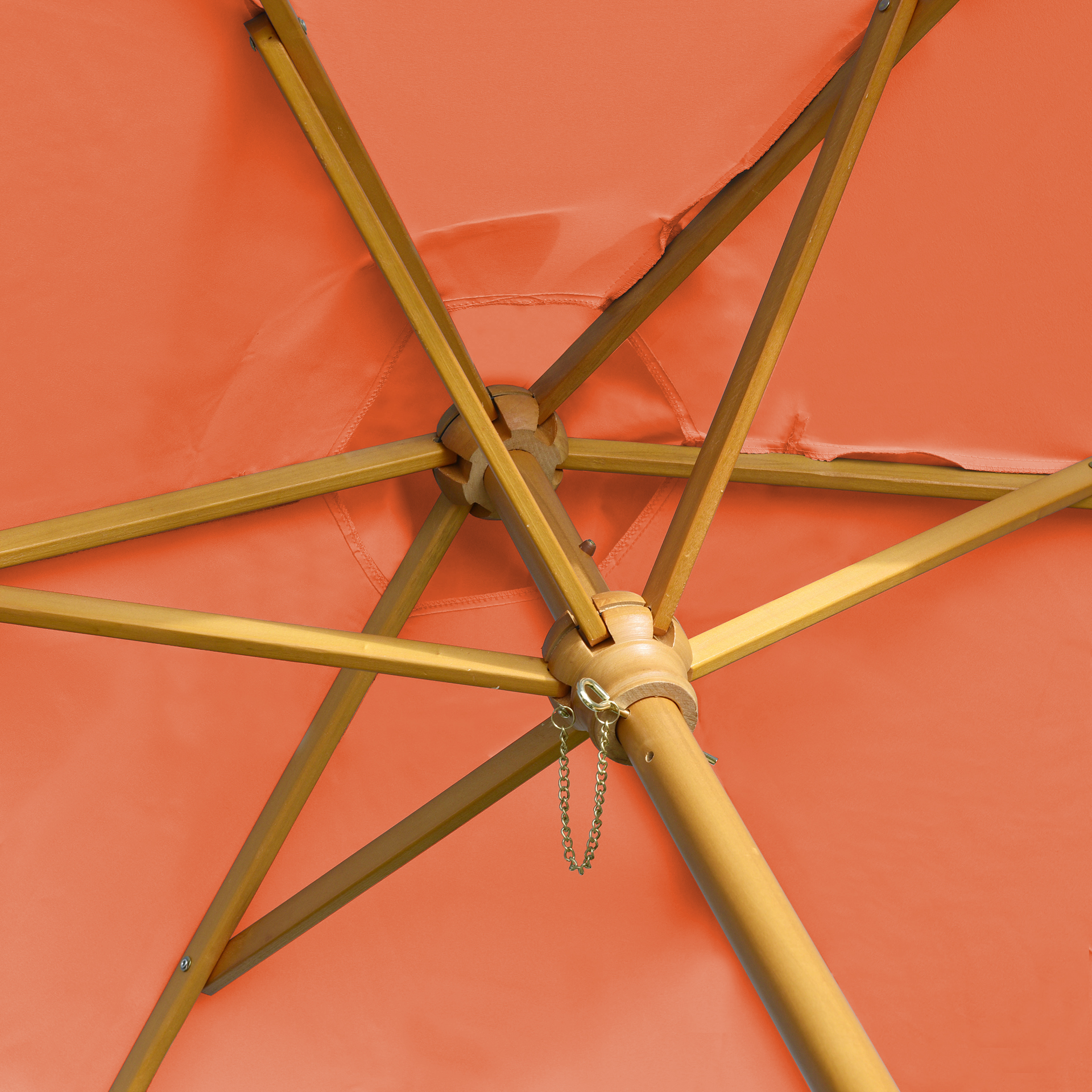 7' Wood Market Umbrella