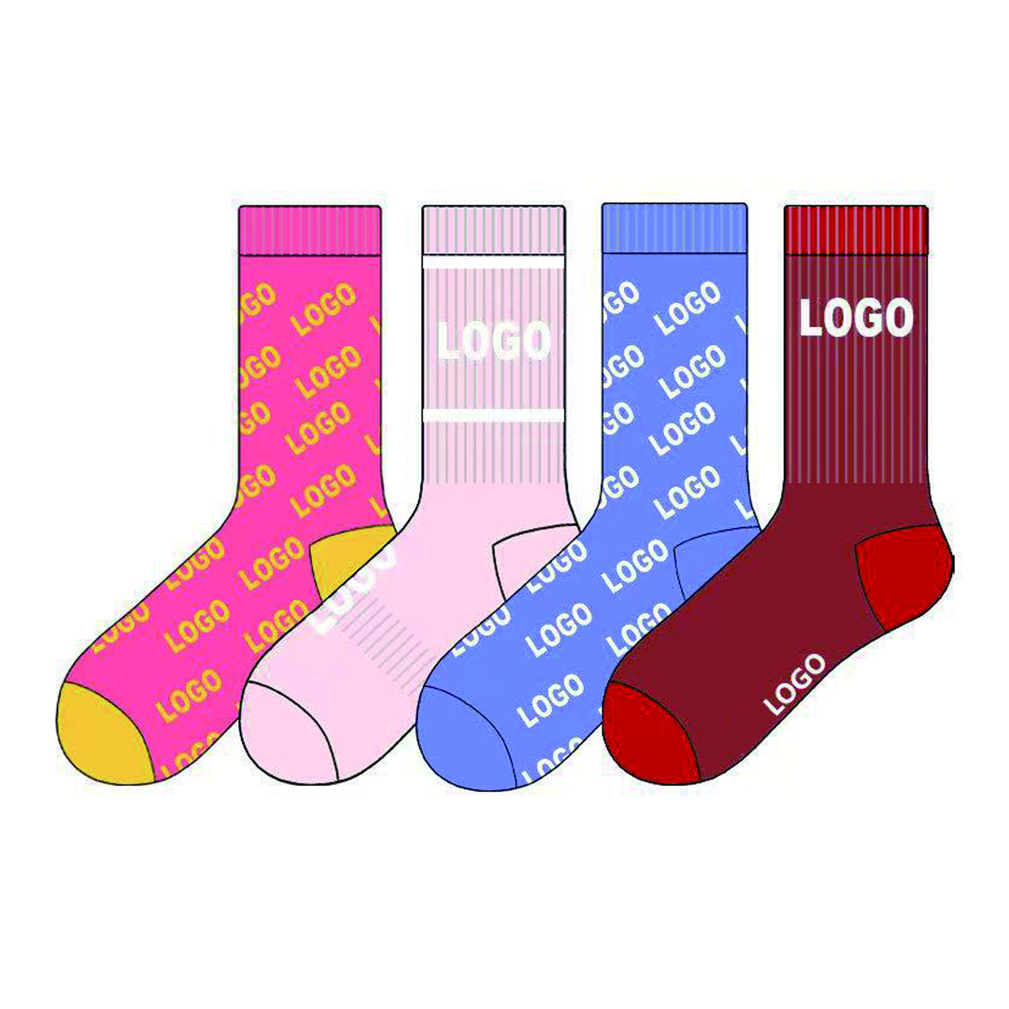 Cotton Sports Socks Full Color MOQ 50 2
