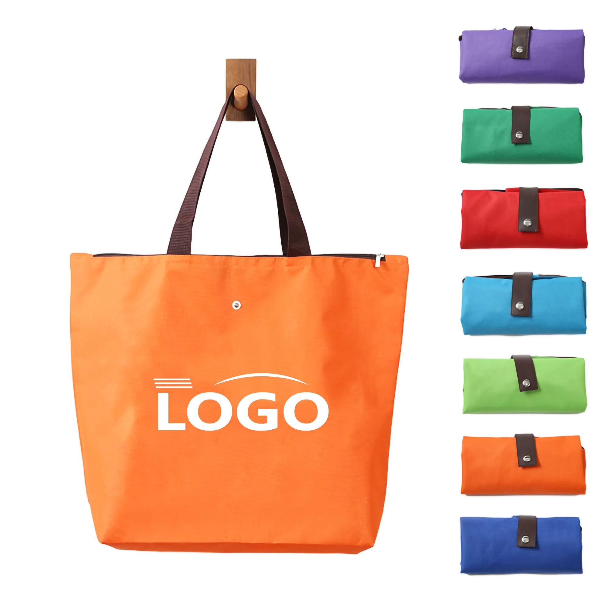 Foldable Grocery Shopping Tote Bag, custom tote bag with logo imprint 2