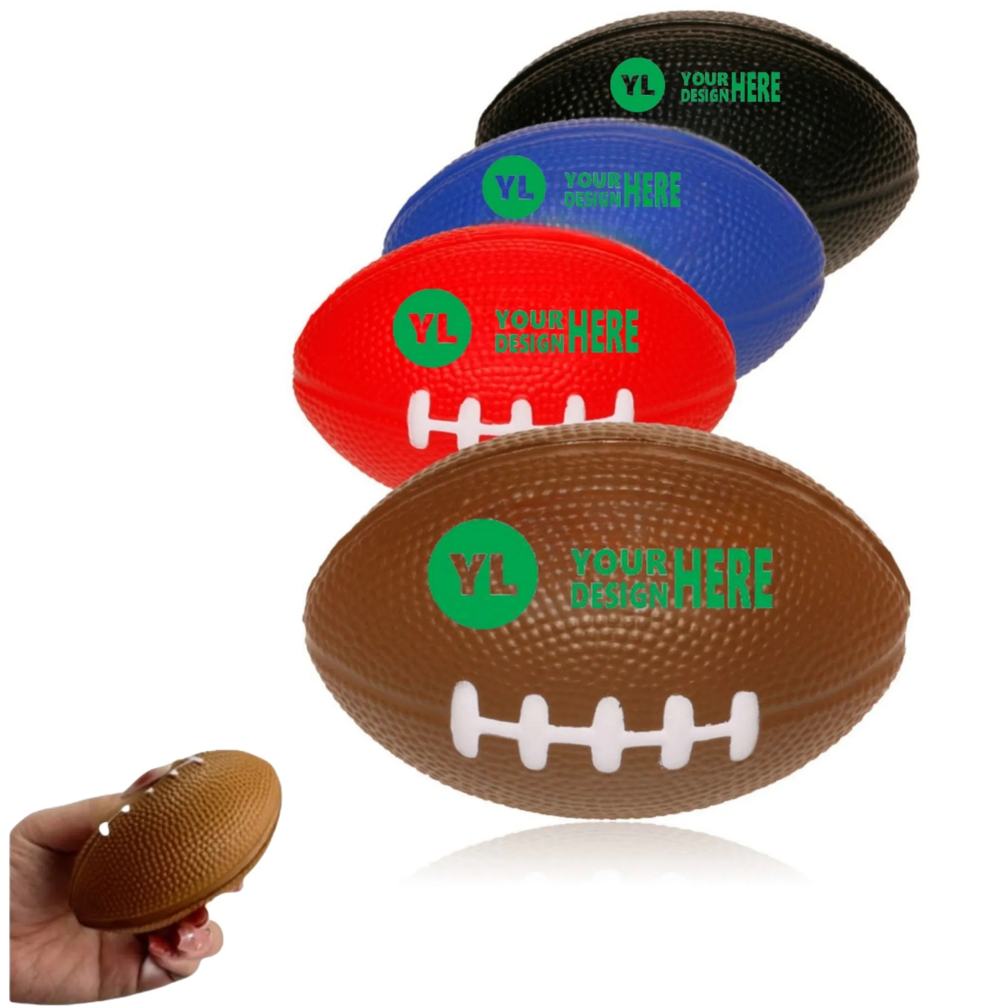 MOQ100 Customize Rugby Ball PU Stress Reliever Toy