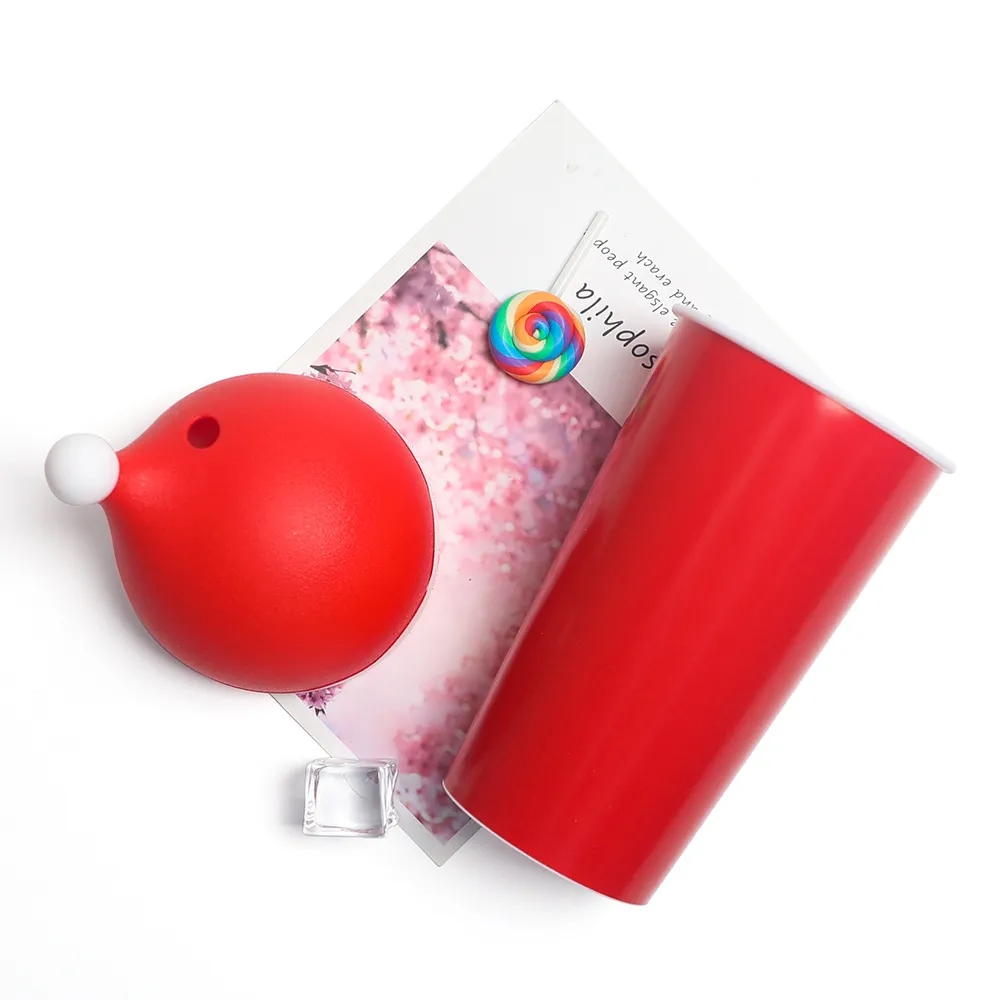 Customized Christmas hat plastic cup 4