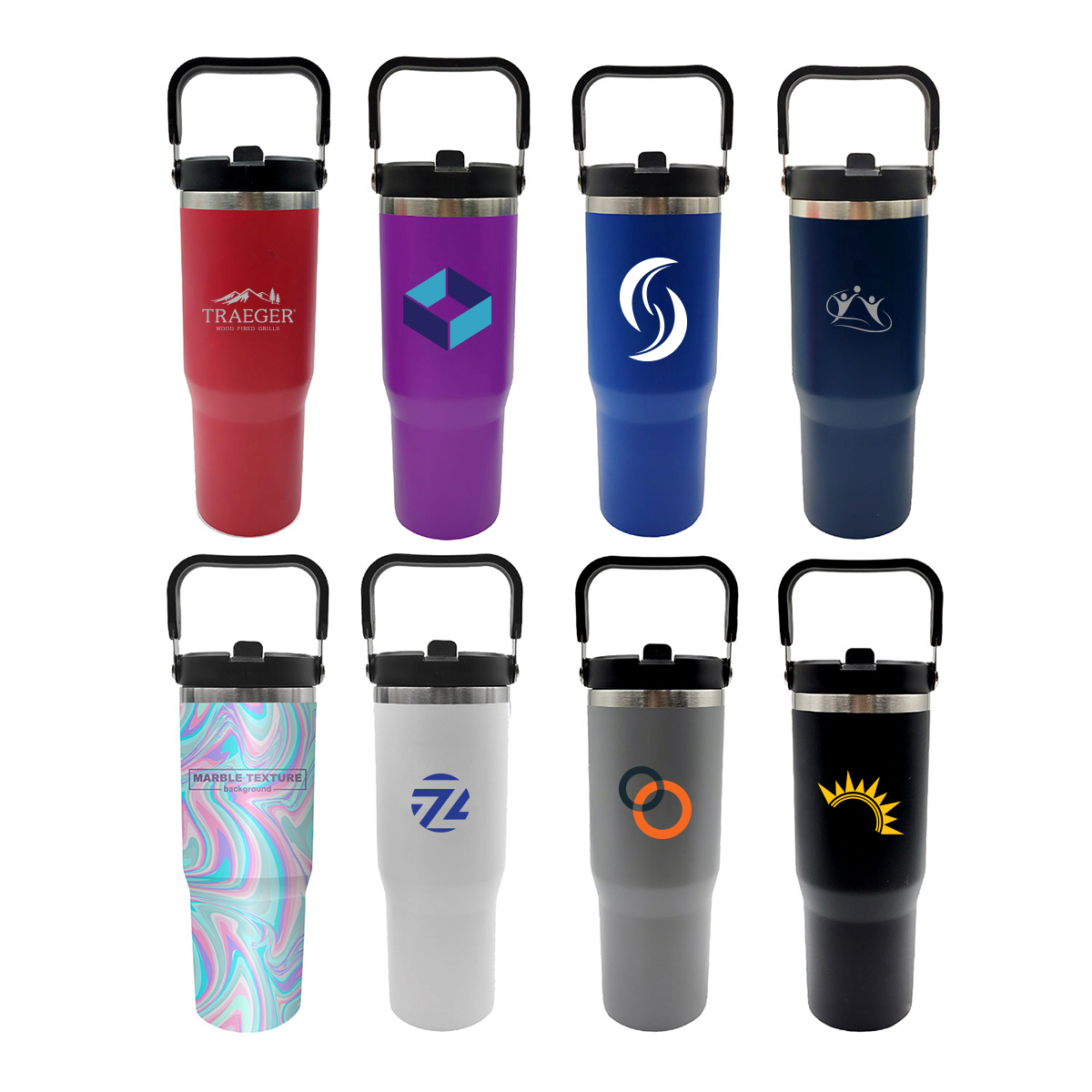 ArticFire 30oz Stainless Steel Tumbler with Handle & Built-In Straw 22
