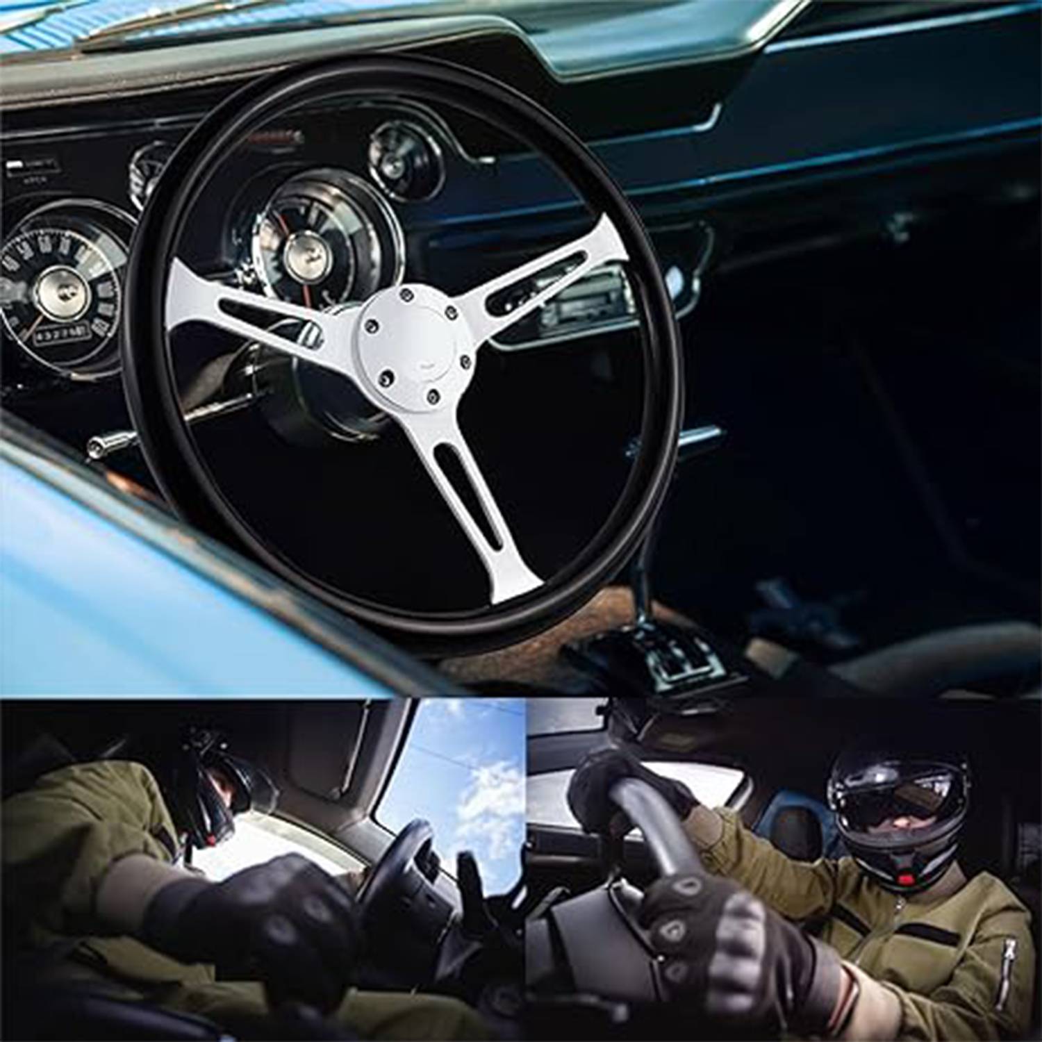 Wood Grain Racing Steering Wheel 3