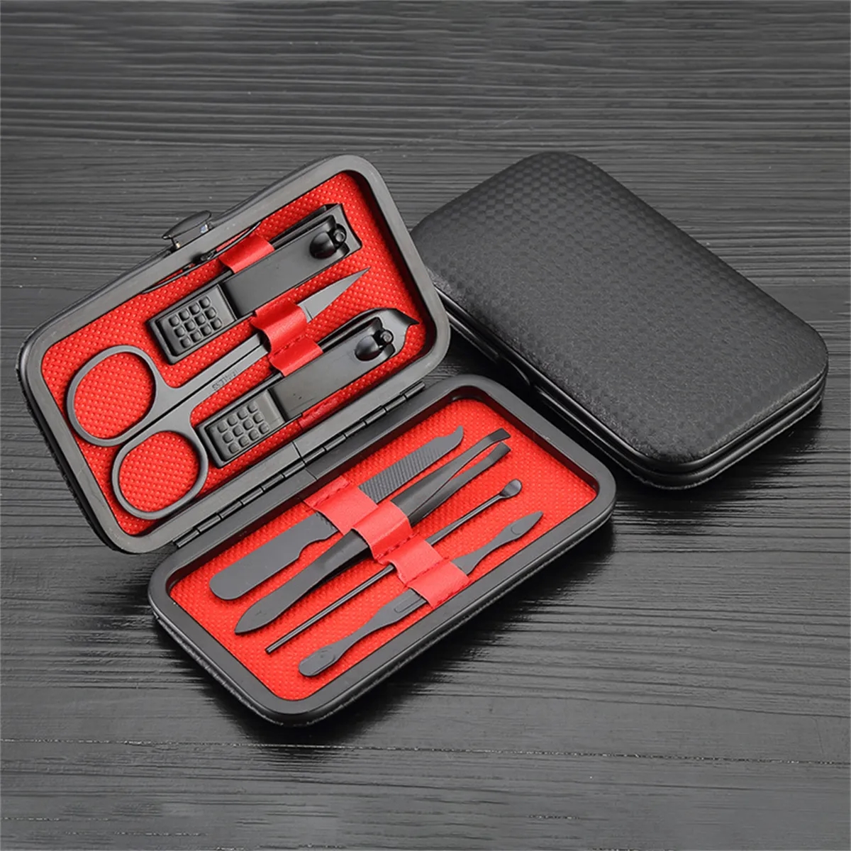 7 in 1 Black Manicure Set Nail Clippers Kit 2