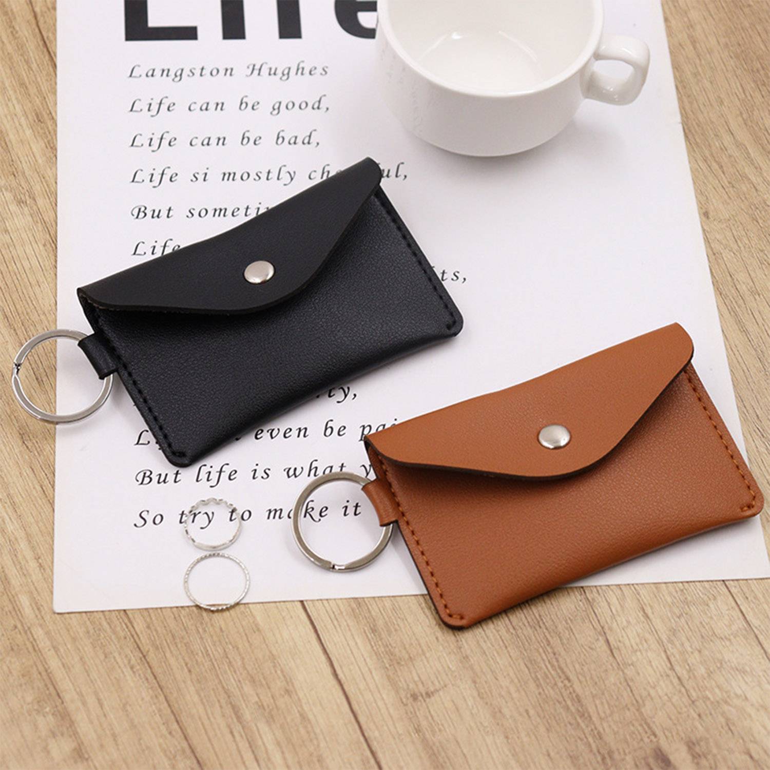 PU Card Holder Handmade Retro Coin Purse 5
