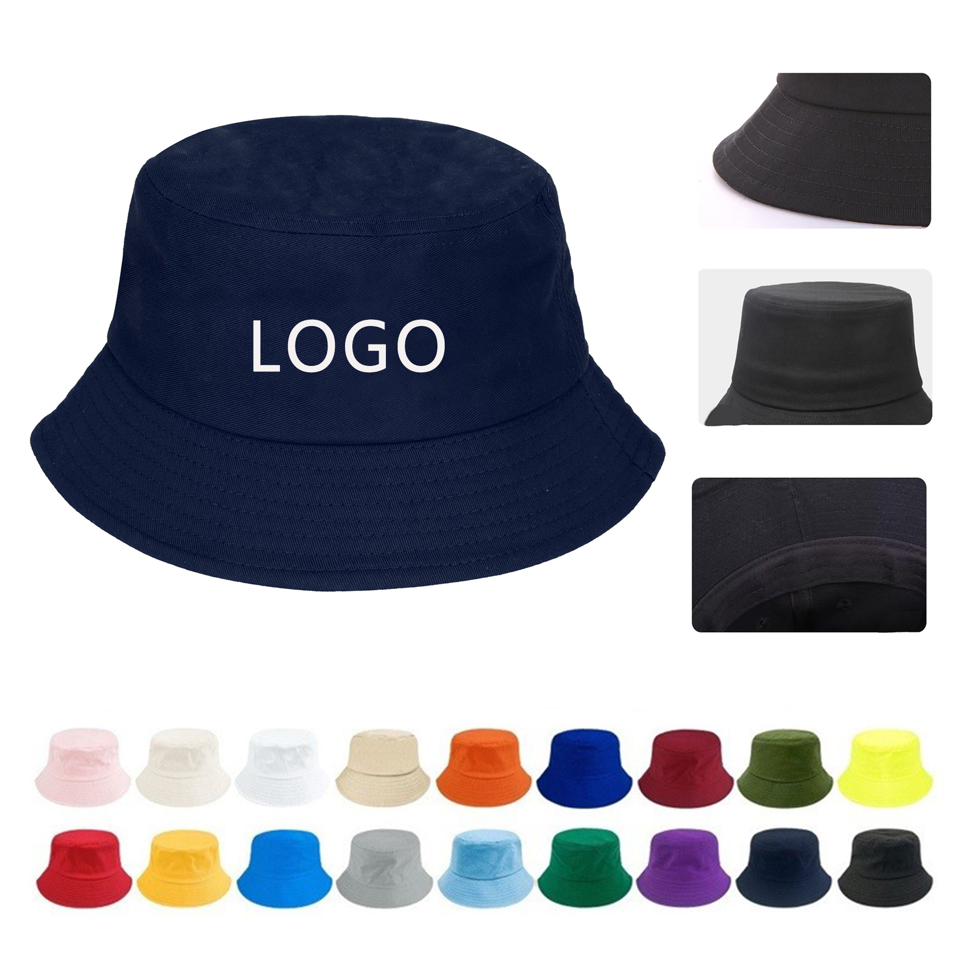 Classic Solid Cotton Bucket Hat Casual Outdoor Essential 9