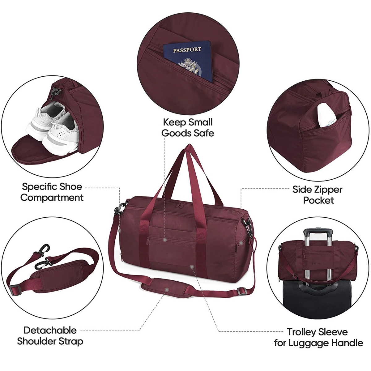 Waterproof Gymbag With Shoe And Wet Clothes Compartments 5