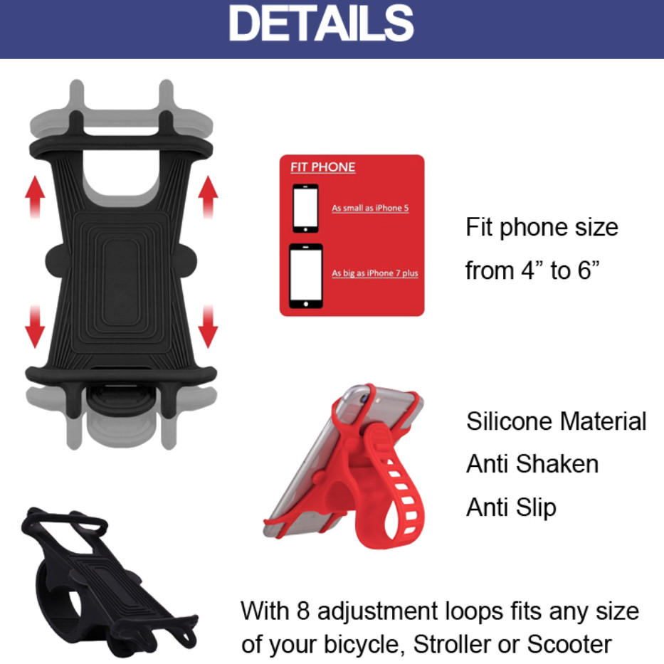 Silicone outdoor bike mount mobile phone holder 6
