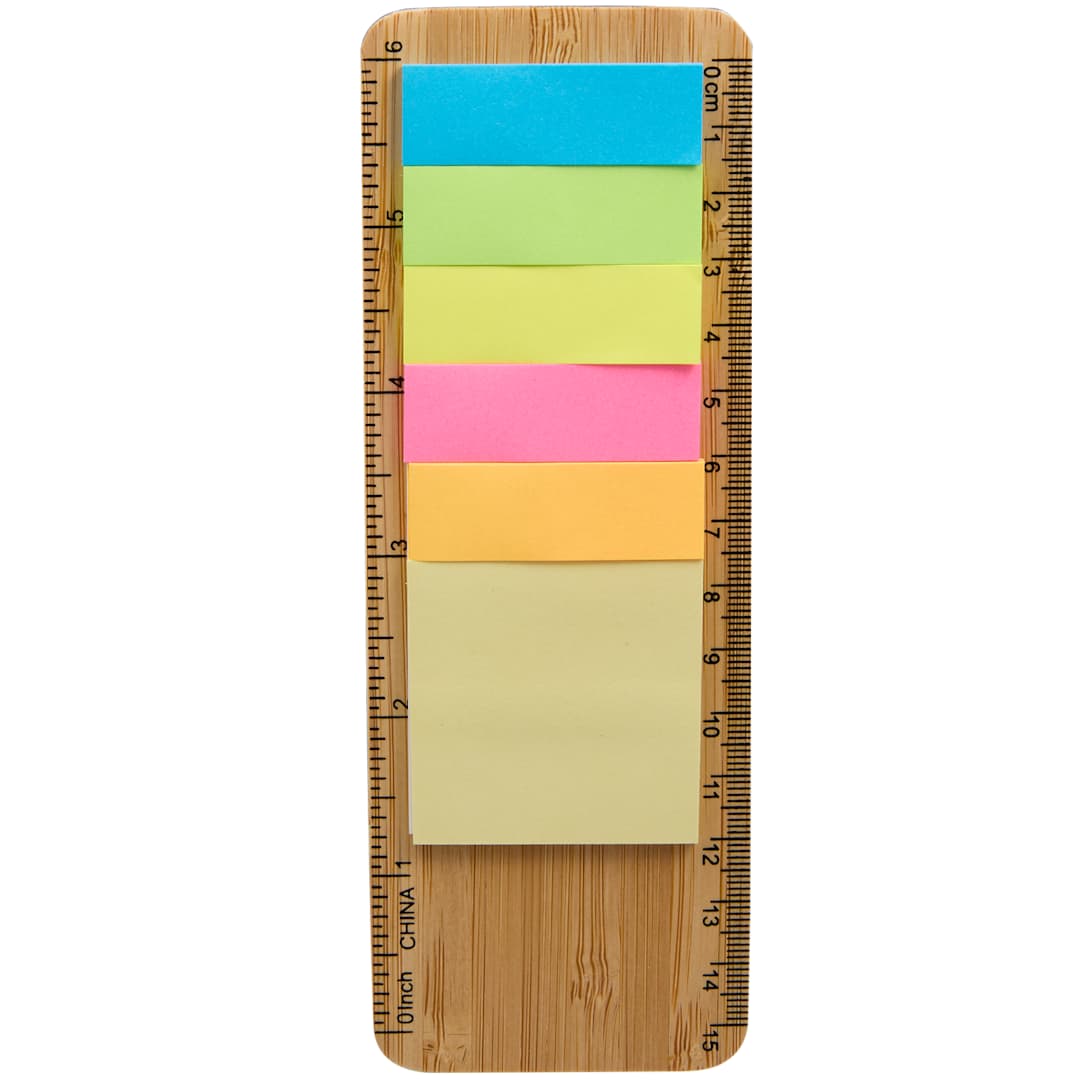 Bamboo Ruler with Sticky Notes 2