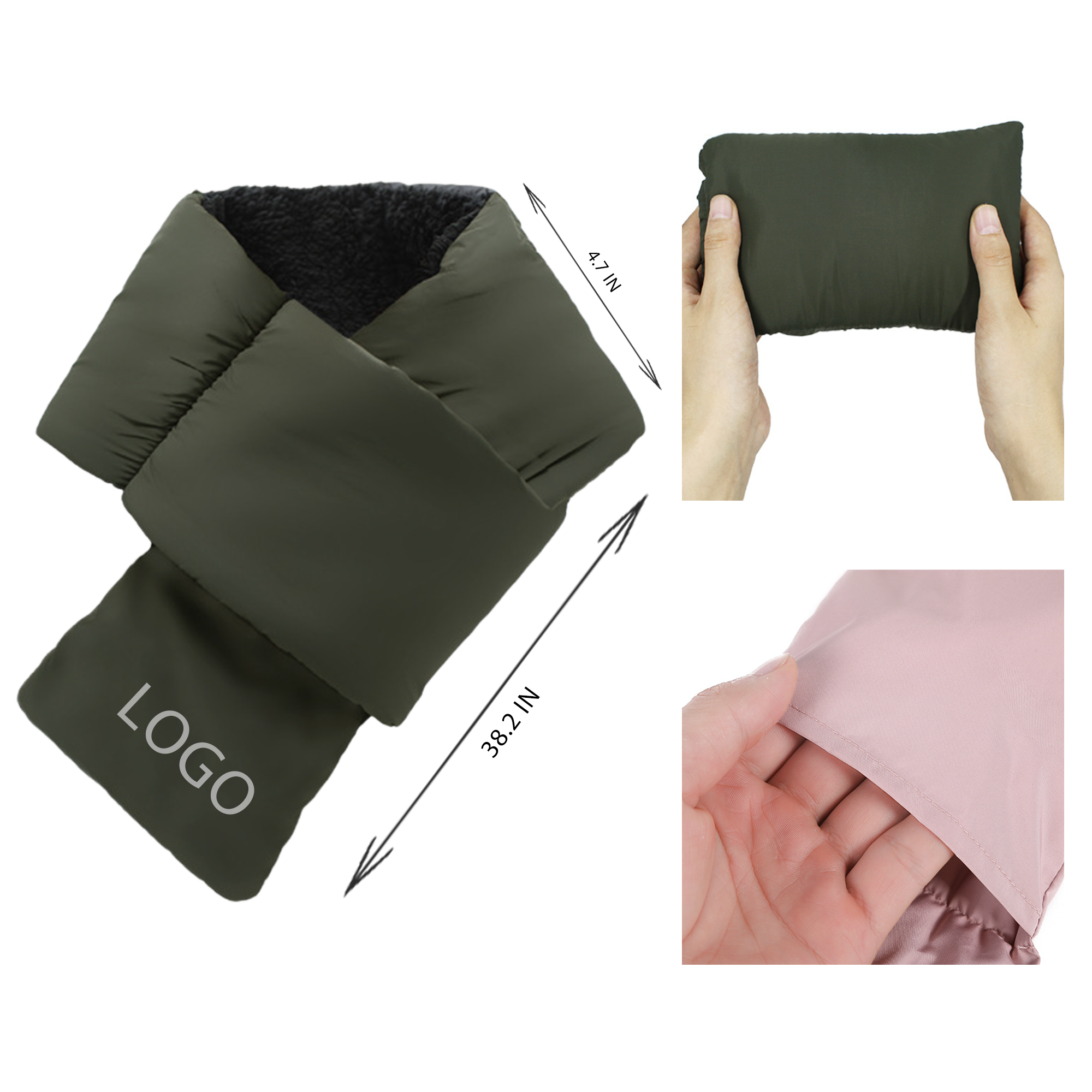 MOQ 10 PCS High - Quality Winter Fleece Thermal Scarf 3