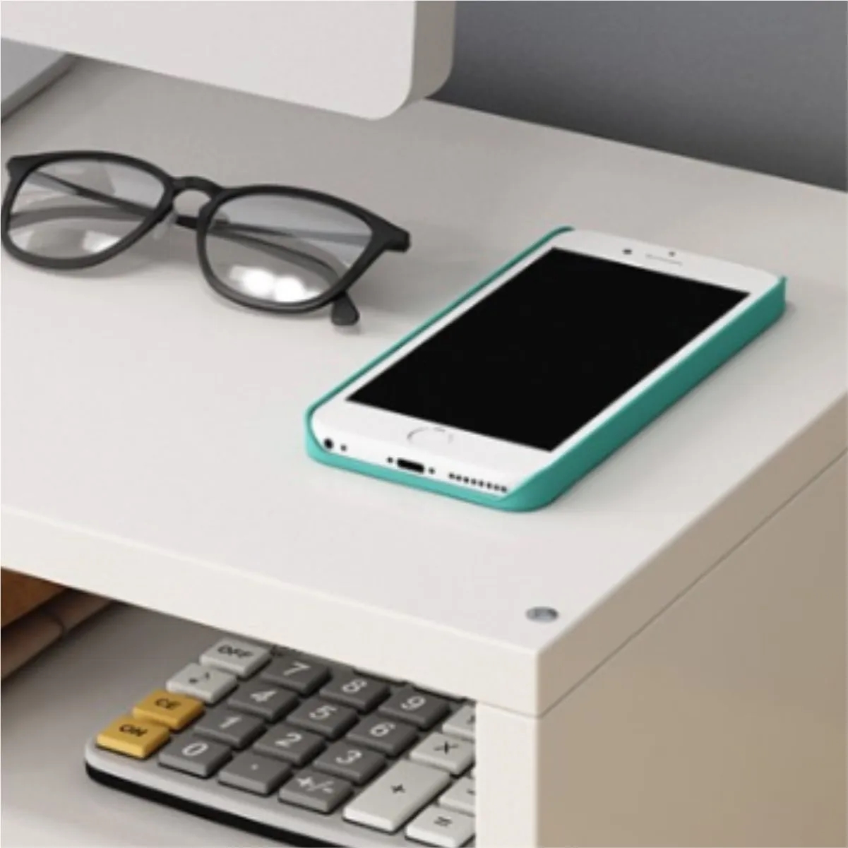 Wood Desktop Monitor Riser With Keyboard Shelf 6