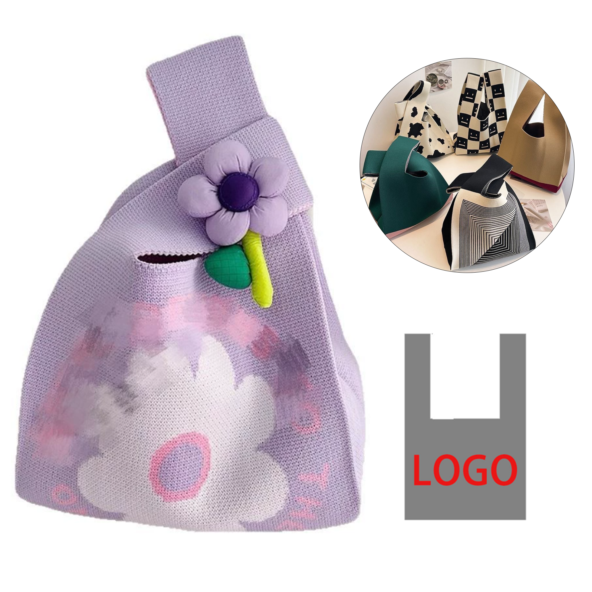 Cute And Soft Pattern Joker Portable Knitting Bag 2