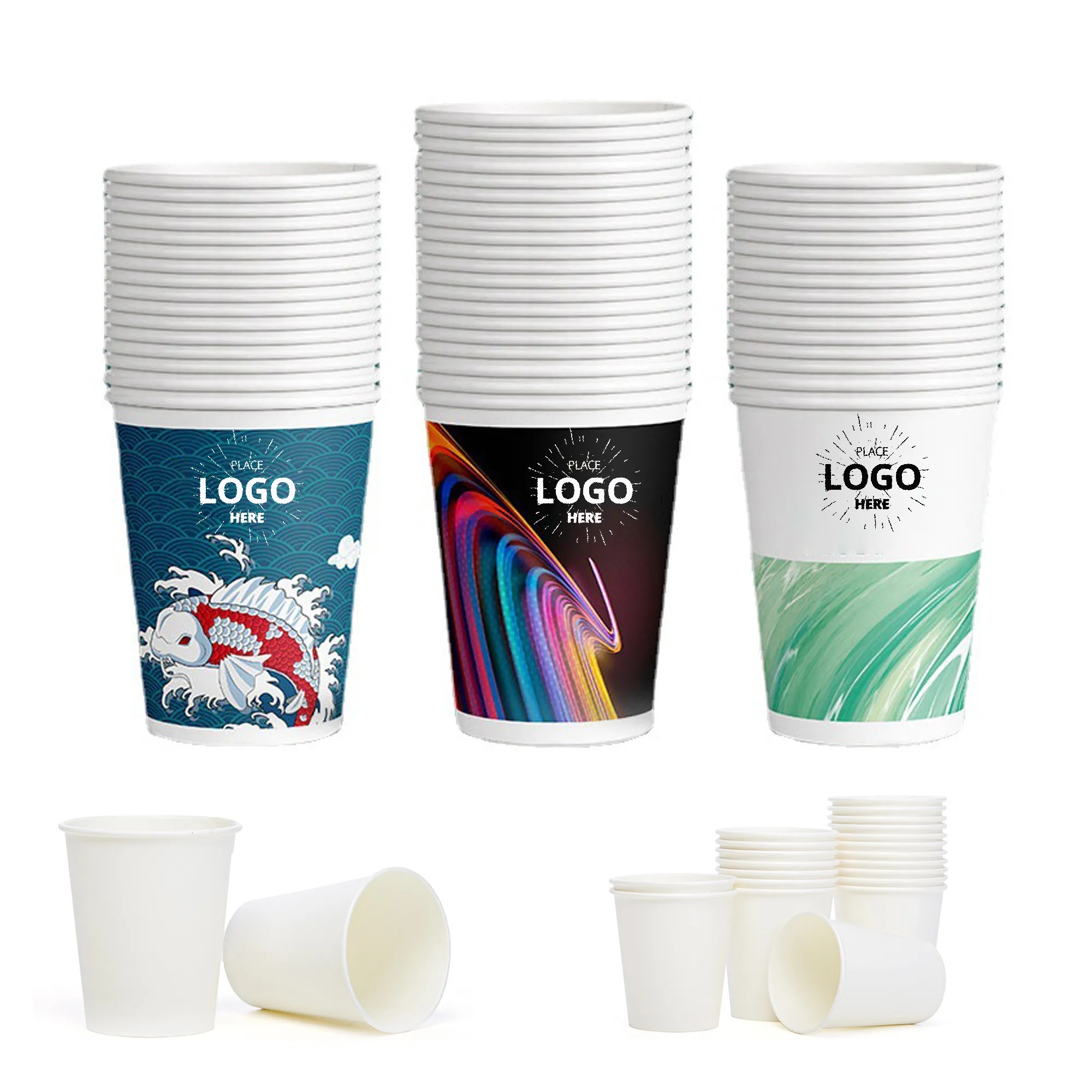 9oz Disposable paper cups, custom paper cup with logo imprint 1