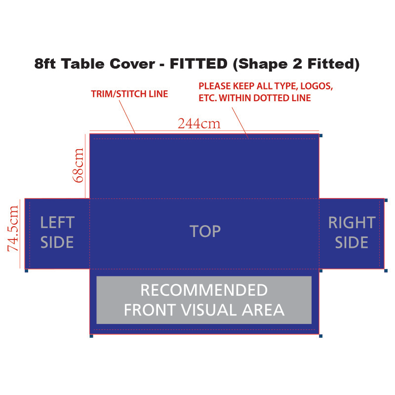 8FT Fitted Trade Show Table Cover - Full Color Imprint 20