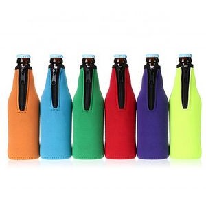 Neoprene Bottle Cooler Sleeve Holder With Zipper, custom koozie with logo imprint 5