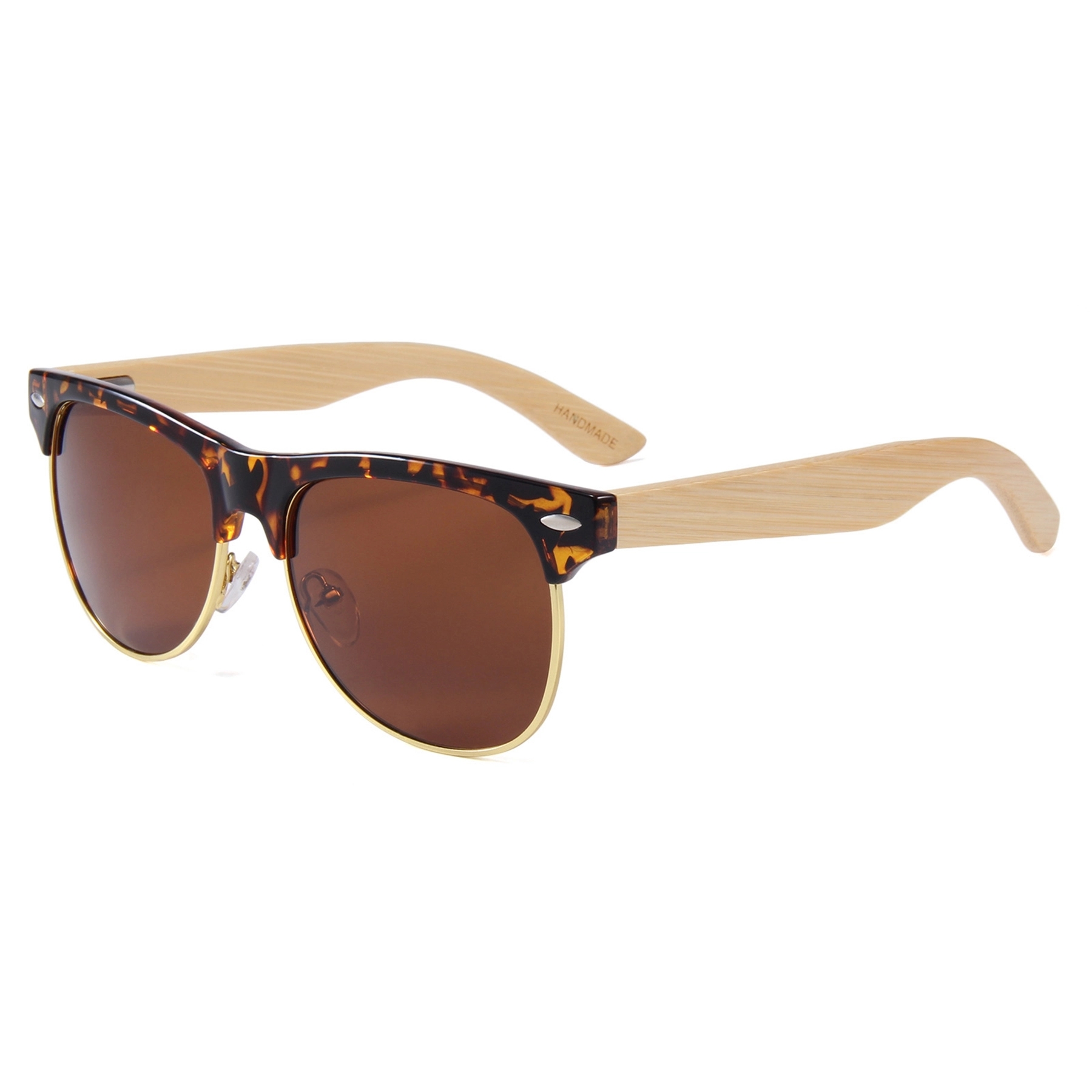 Half Frame Wooden Polarized Sunglasses 5