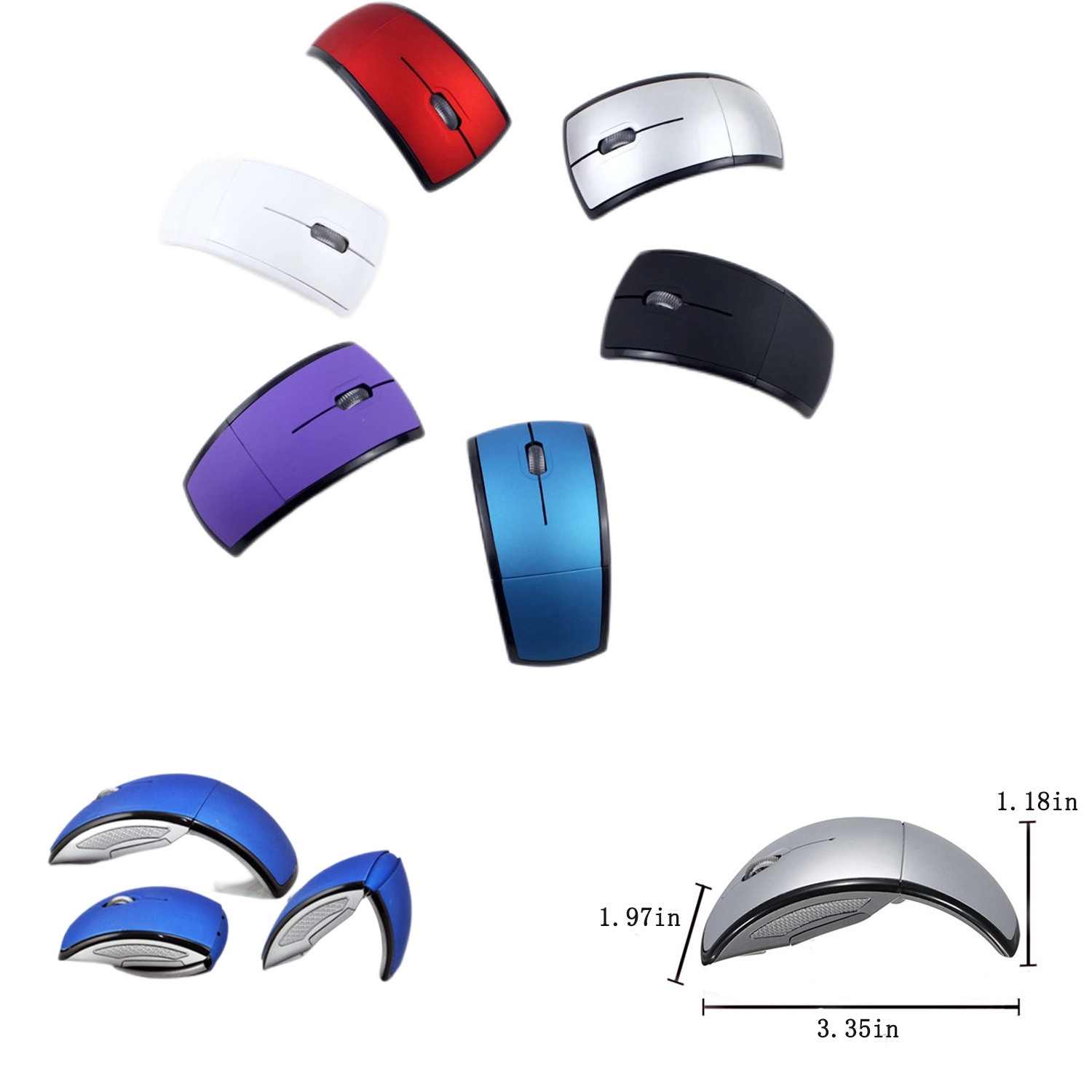 Foldable 2.4G Wireless Optical Mousse/Mice 4