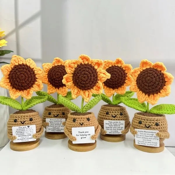 Personalized Handmade Crochet Sunflowers 2