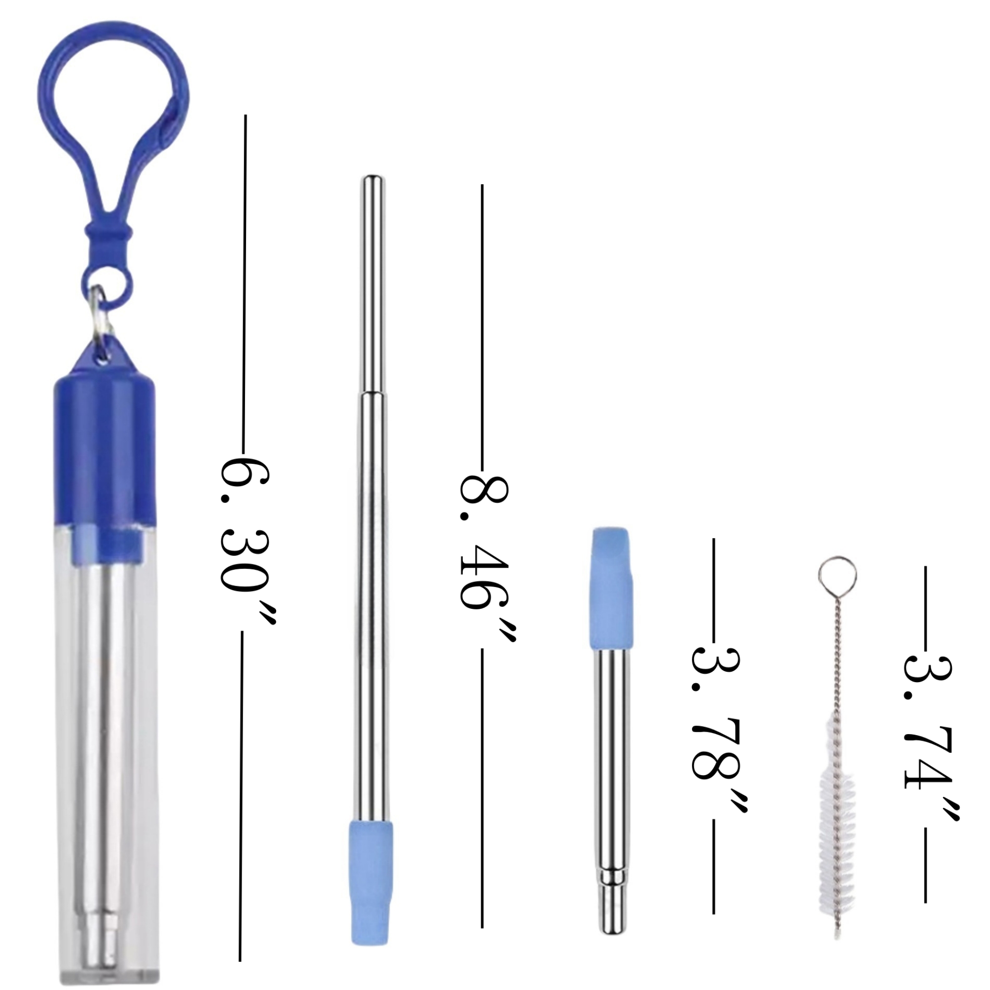 Slide Collapsible Straw With Keychain 4