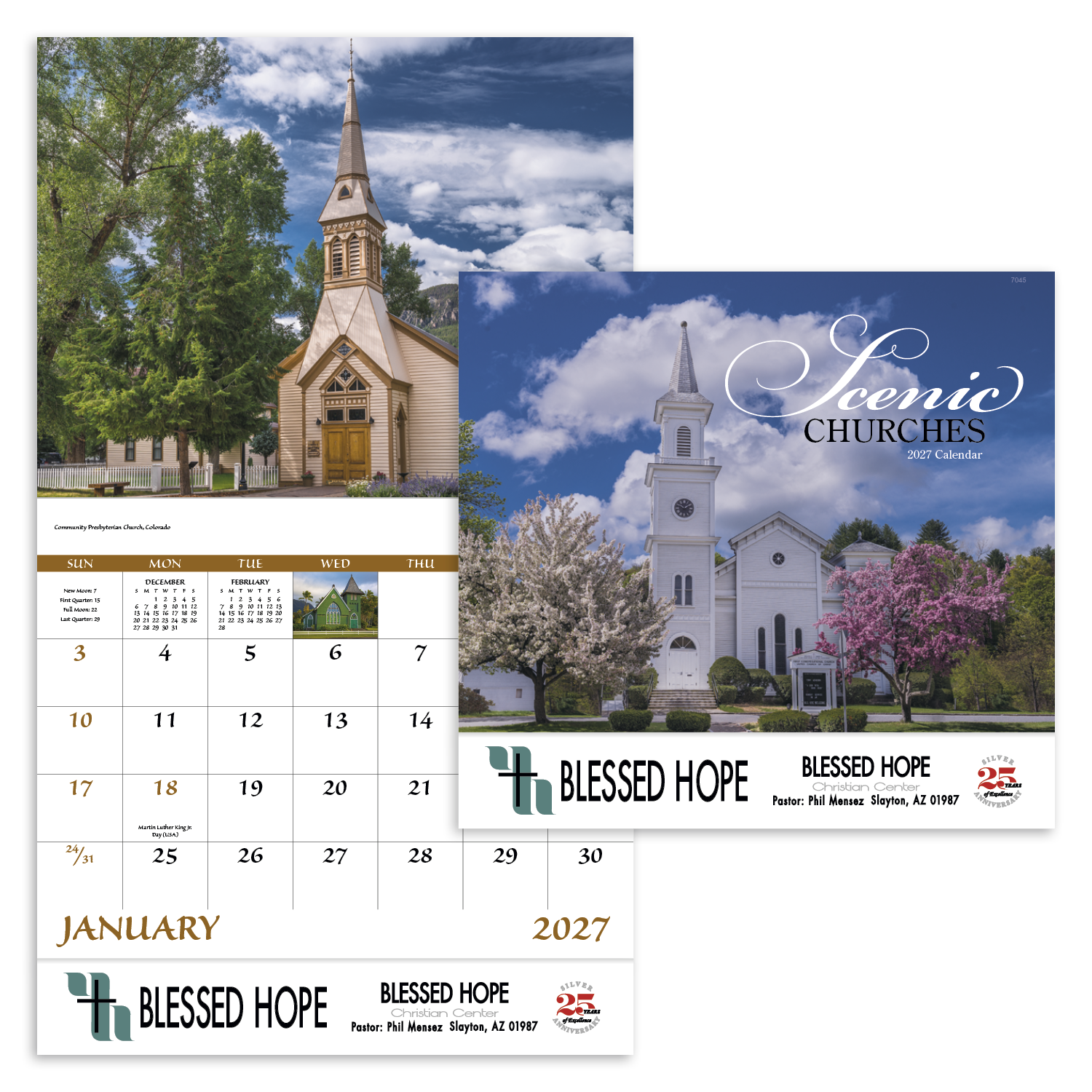 Good Value™ Scenic Churches - Stapled Calendar 65