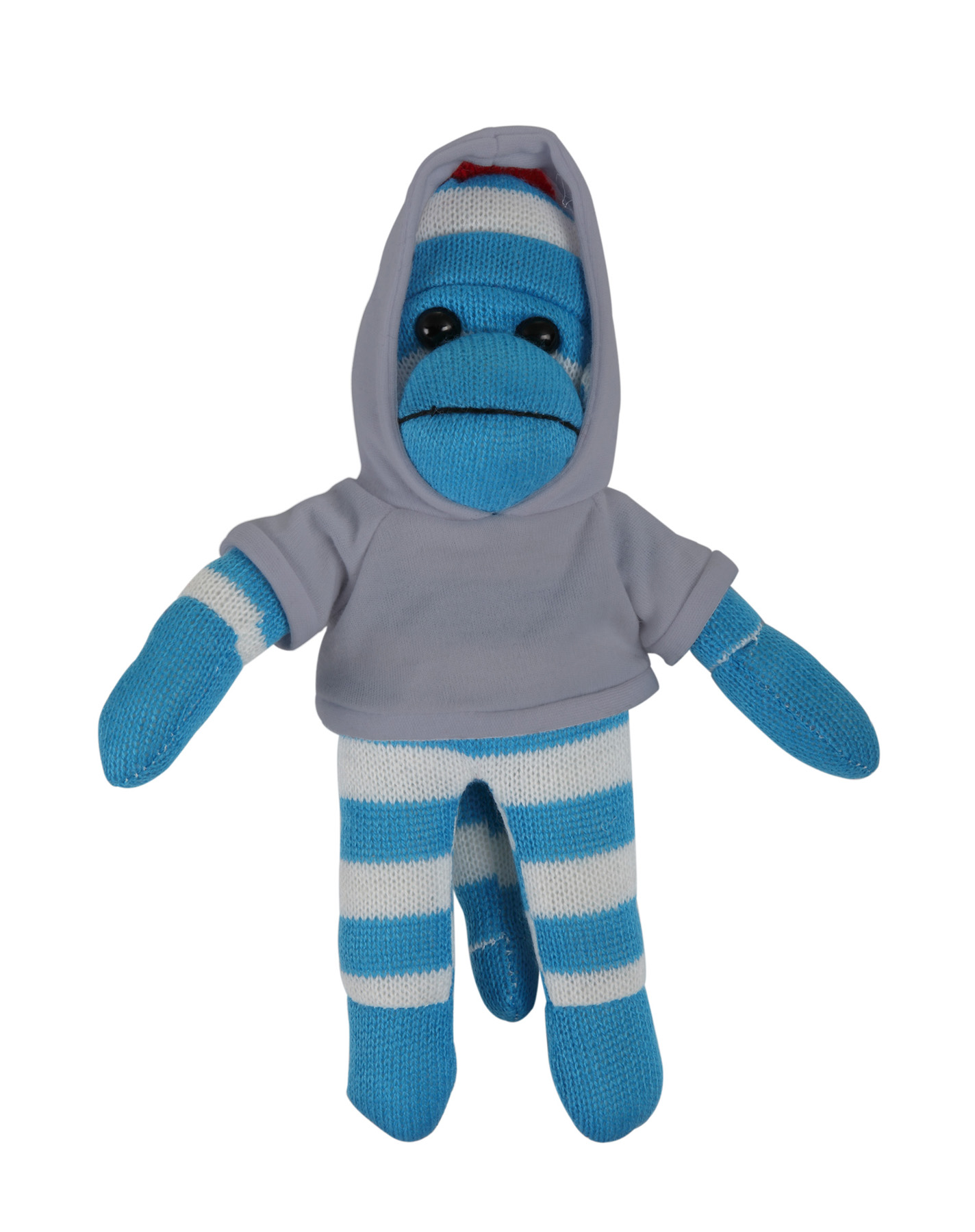 soft plush Blue Sock Monkey with hoodie 7