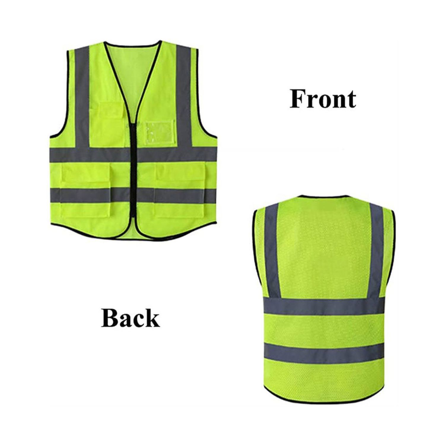 Class 2 Recycled Reflective Safety Vest with 5 Pockets 6