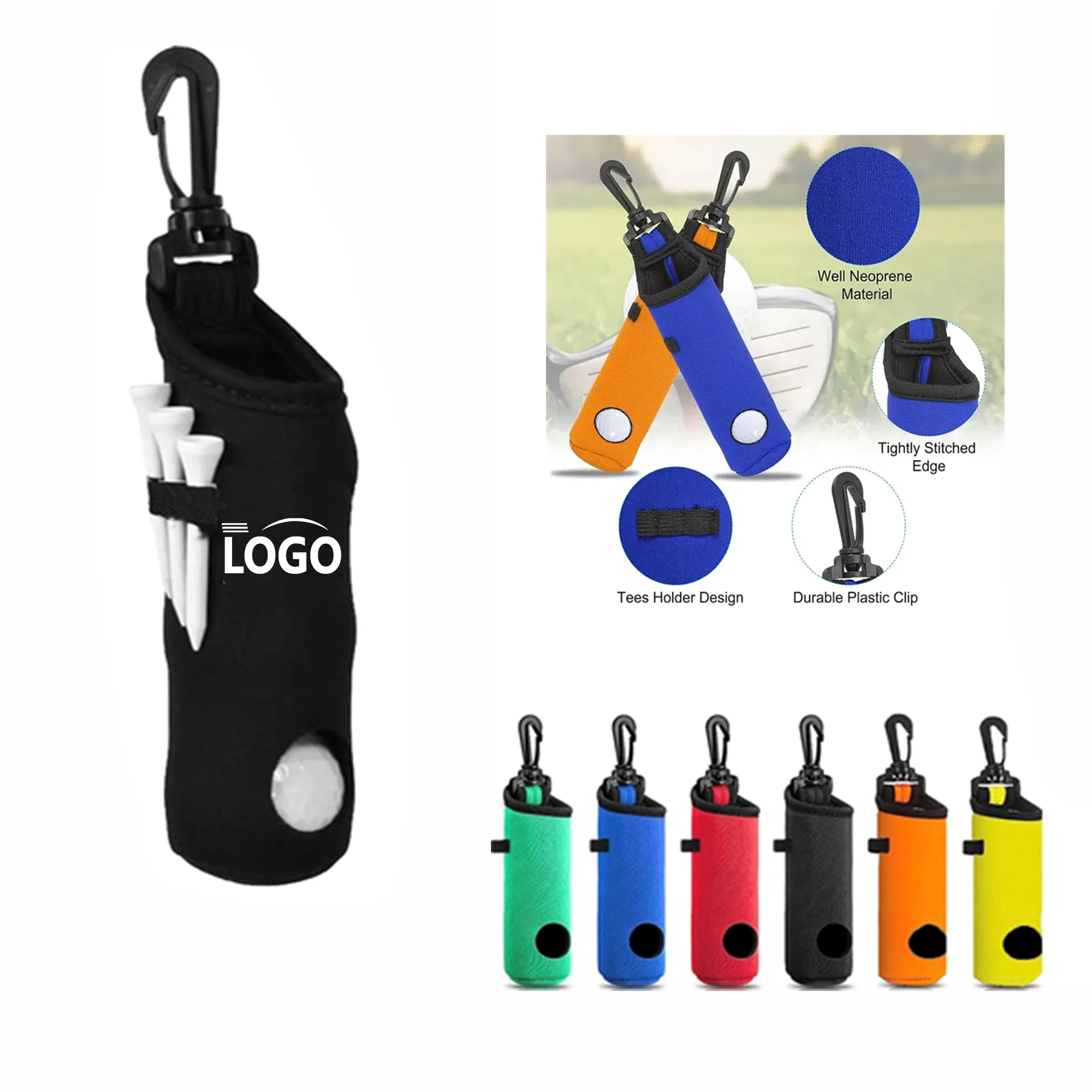 Golf Ball Tee Holder Neoprene MOQ 10 pcs 1