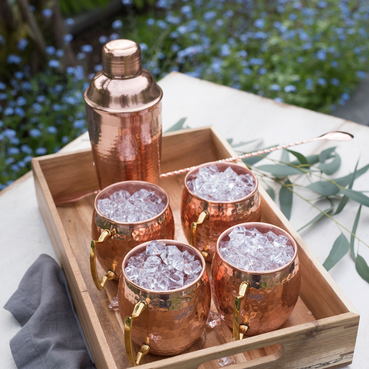 Twine Living® Hammered Copper Bar Set 1