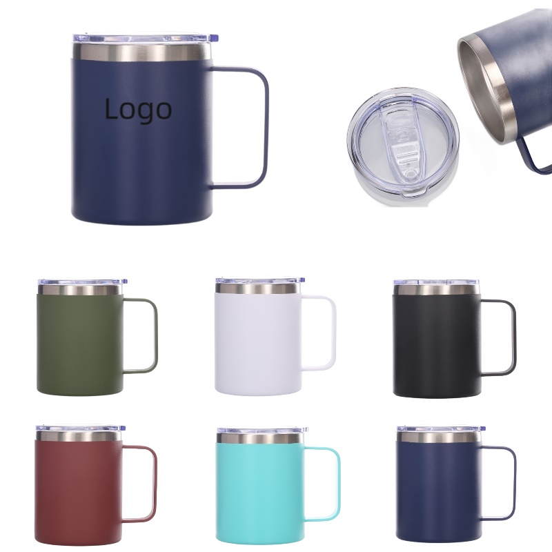 12 oz Stainless Steel Tumbler W/ Lid & Handle 7