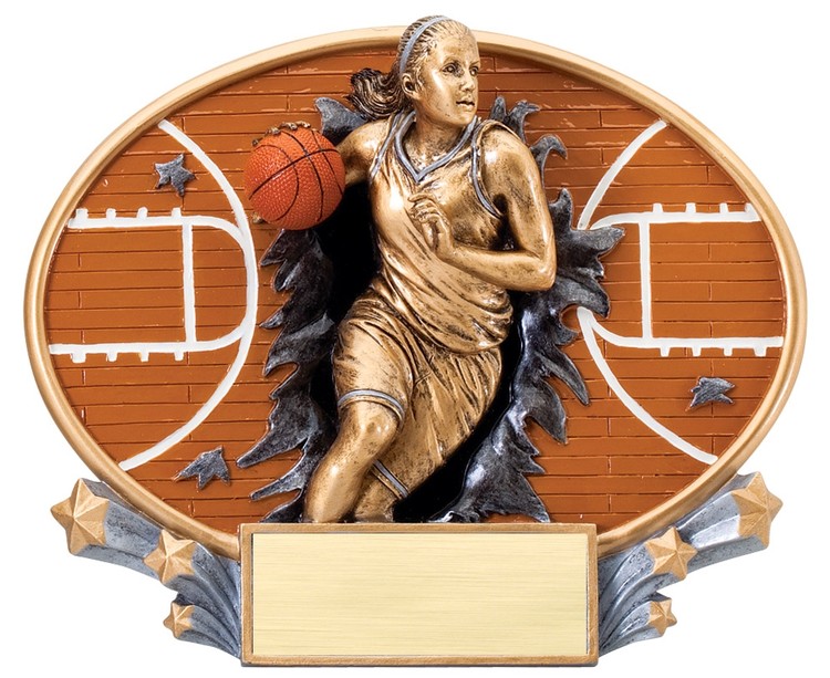 Basketball Female Xplosion Oval Resin Award 1