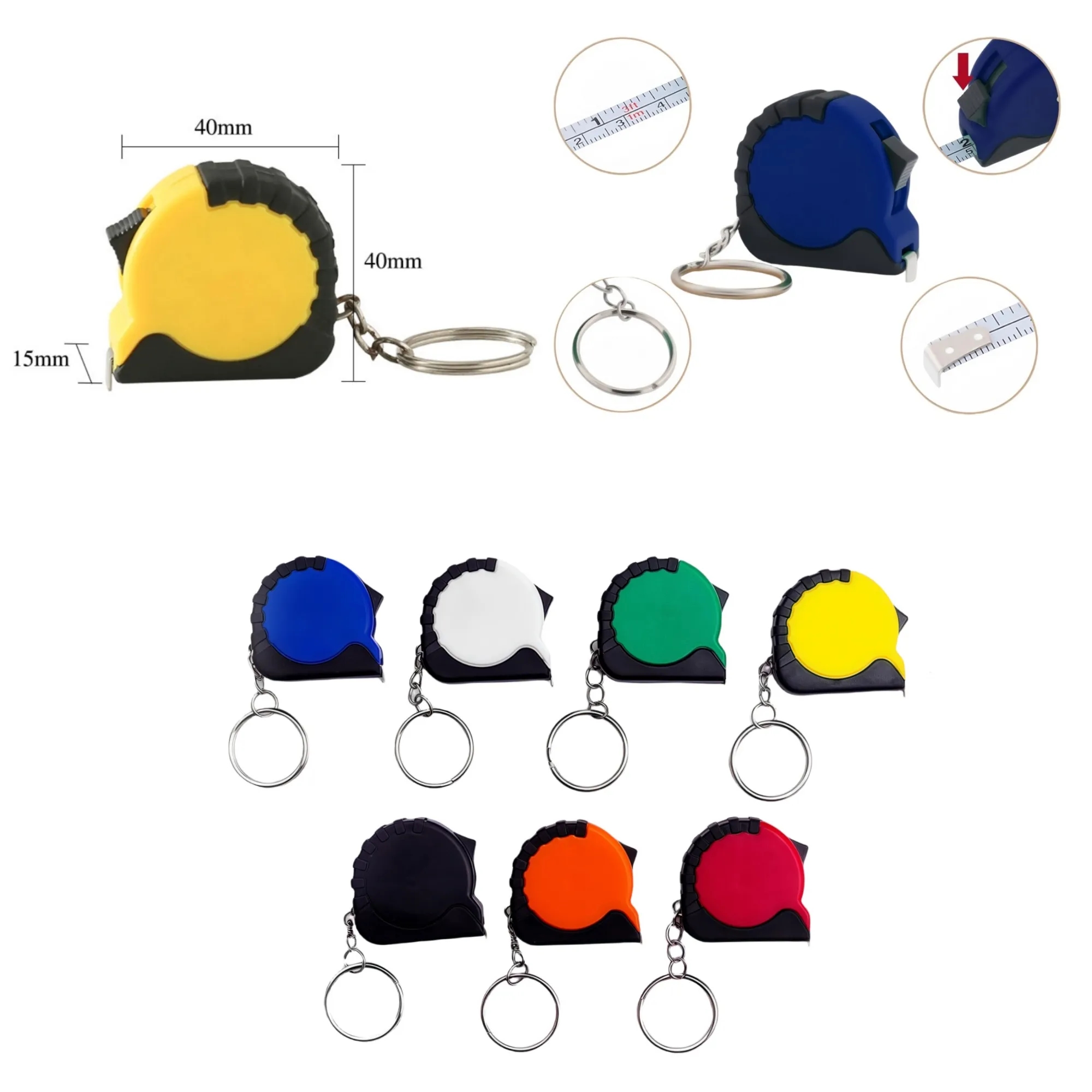 Small Tape Measure Keychain Set 6