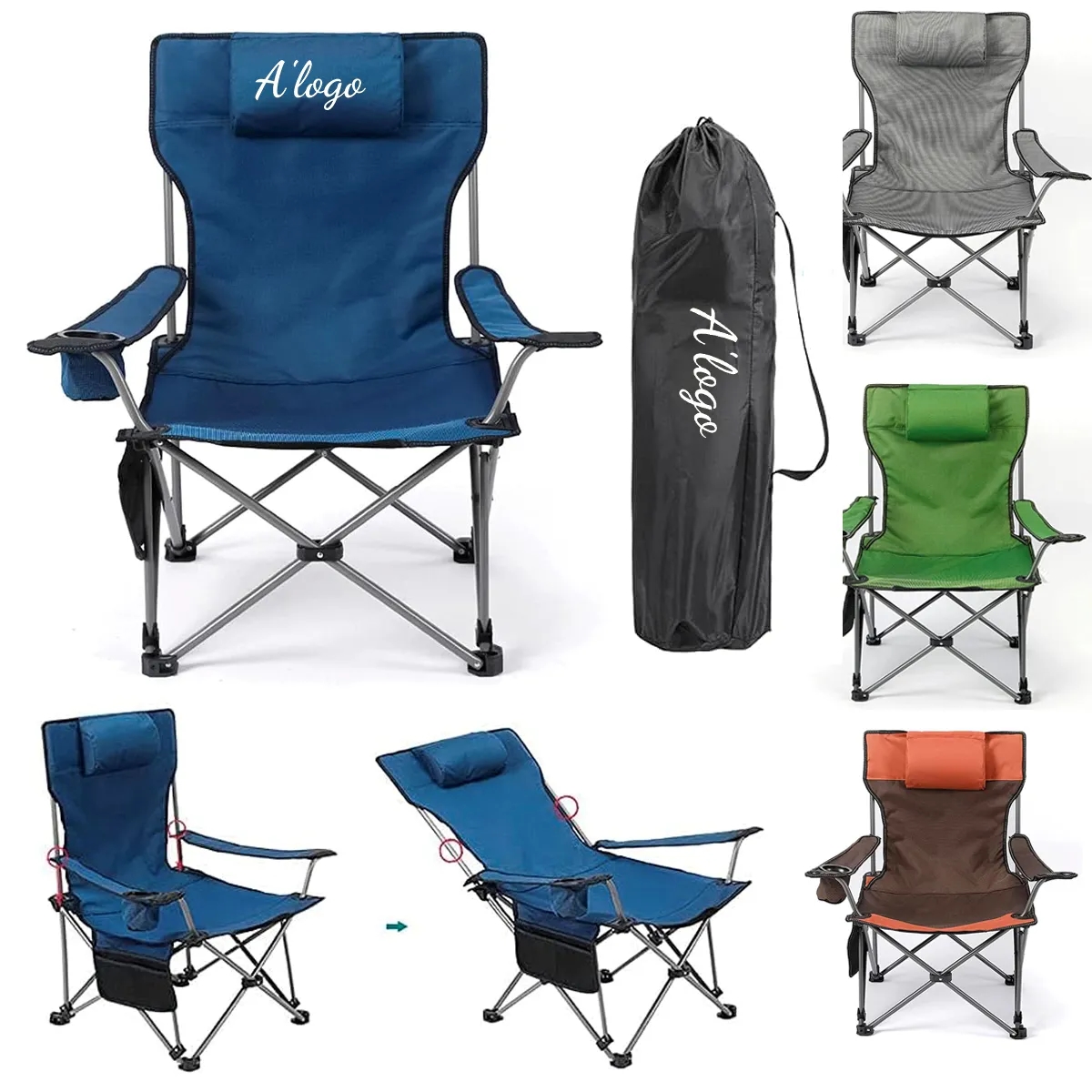 Folding Outdoor Camping Chair with carry Bag and Cup Holder 1