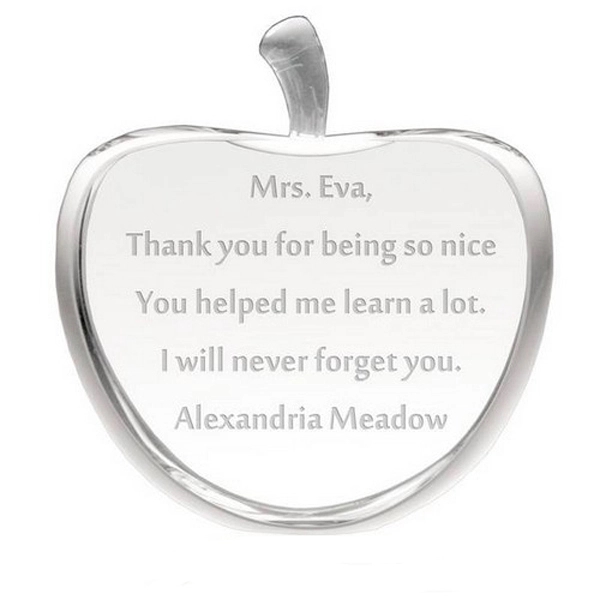 Engravable Crystal Apple Paperweight 6